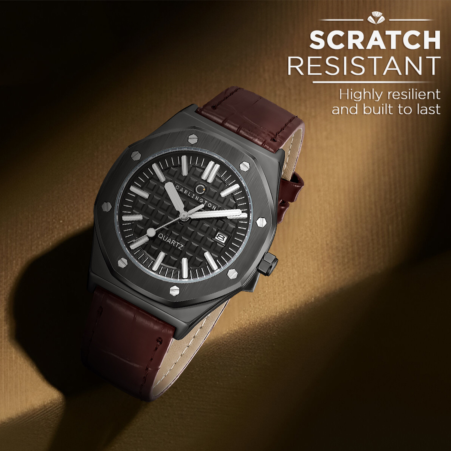Image of Carlington CT 4040 Brown Belt Carlington Meridian Series Premium Gents Wrist Watches Analog Watch - For Men