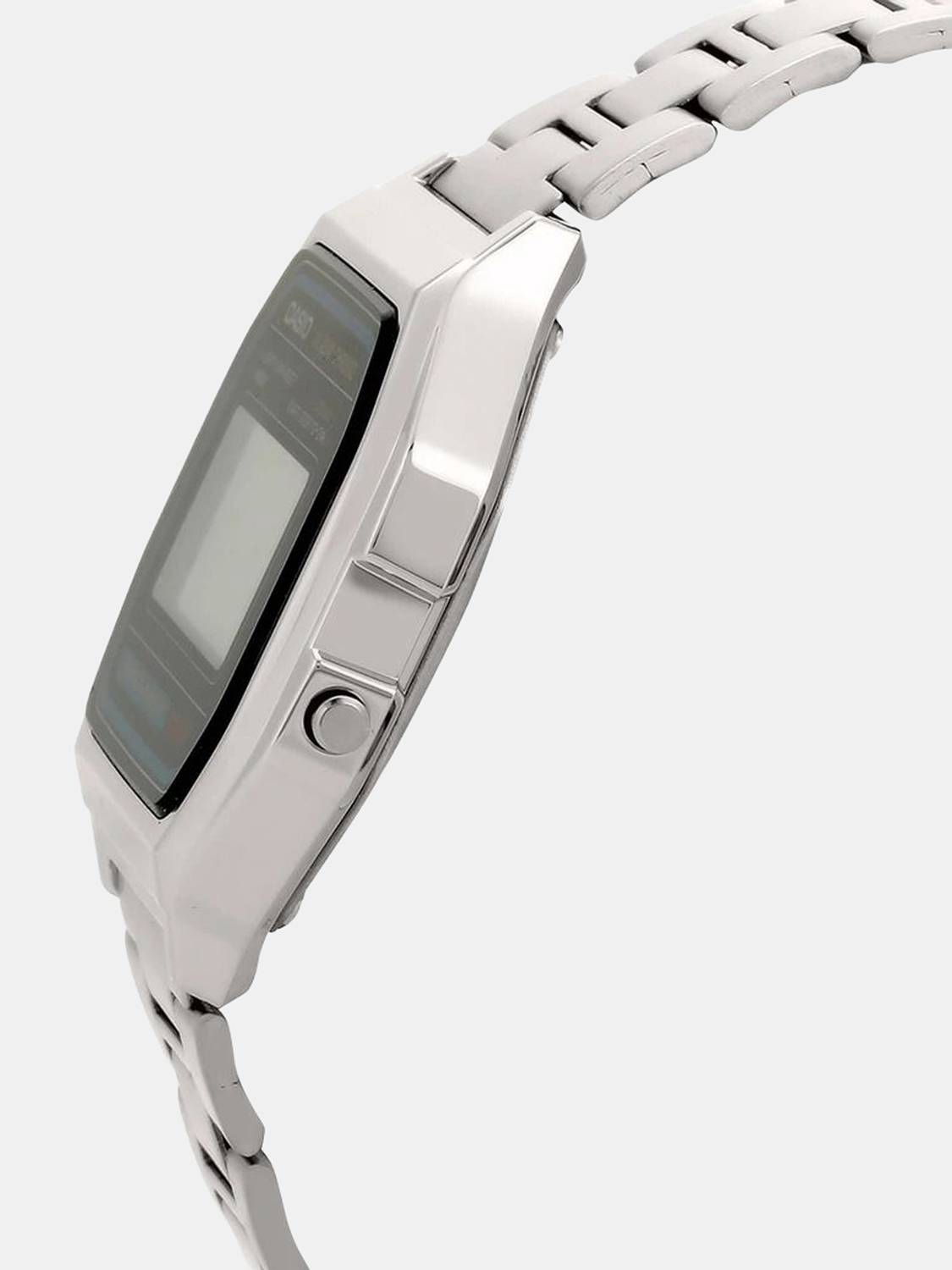 CASIO A-158WA-1DF Black Dial Silver Stainless Steel Watch - Image 2