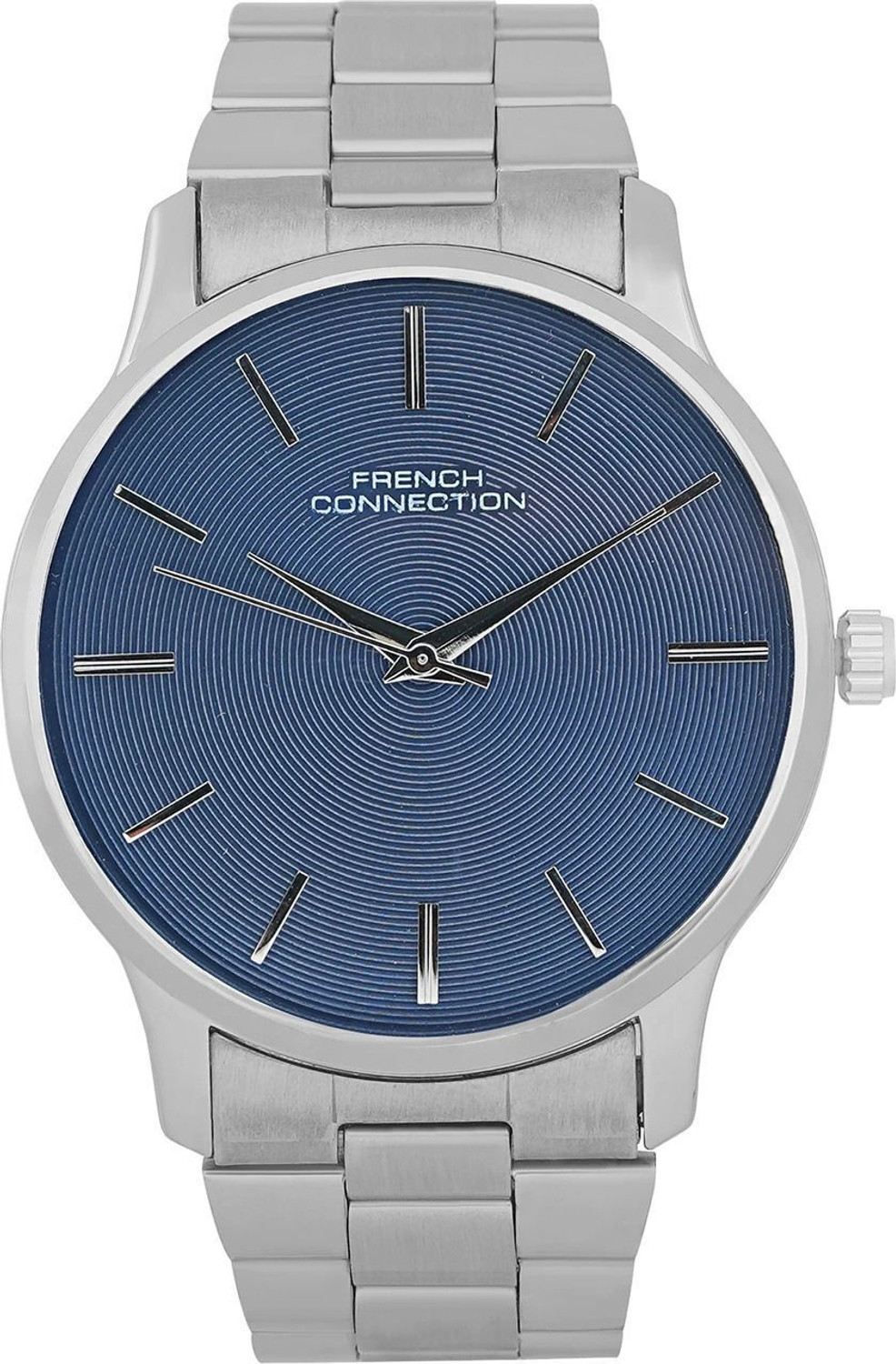 Image of French Connection Blue Sunray Dial | Men's Silver Analog Watch Analog Watch - For Men