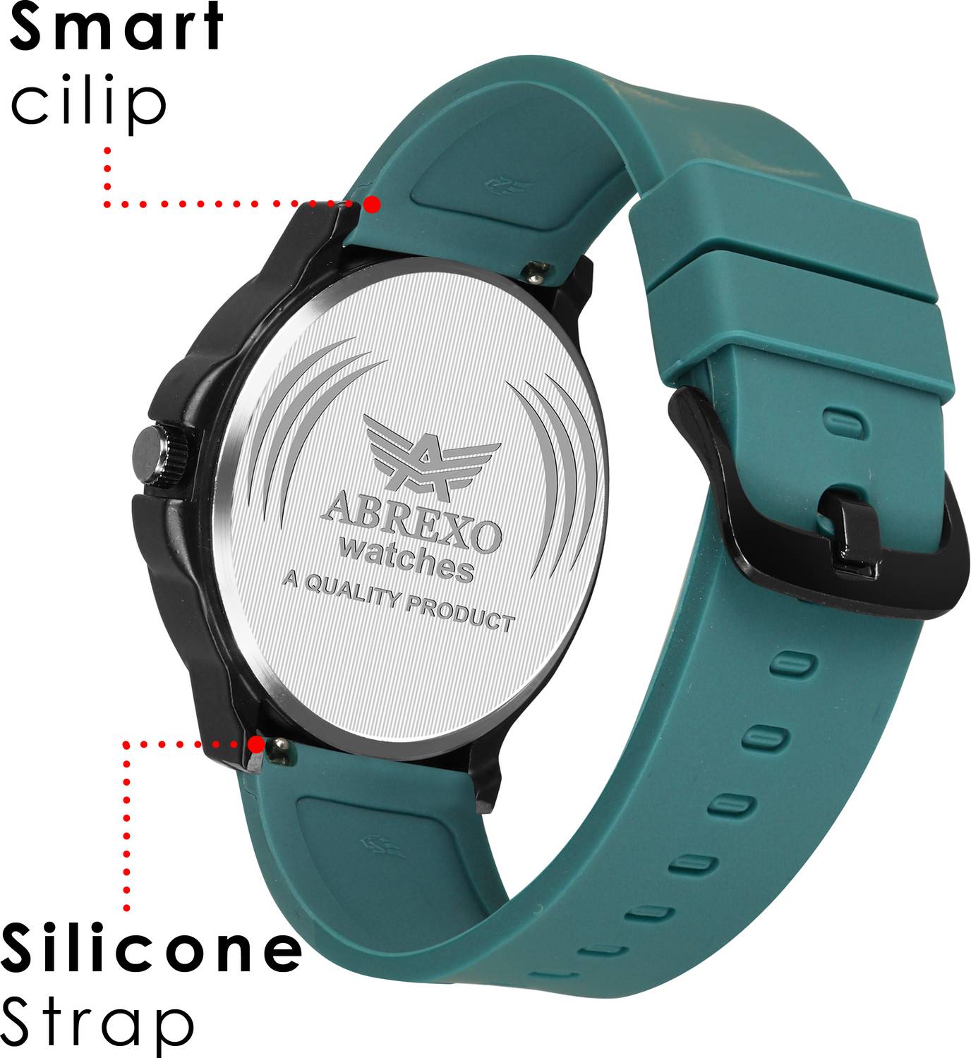 ABREXO Abx4026-Black Green Chronograph Look Date Working Black