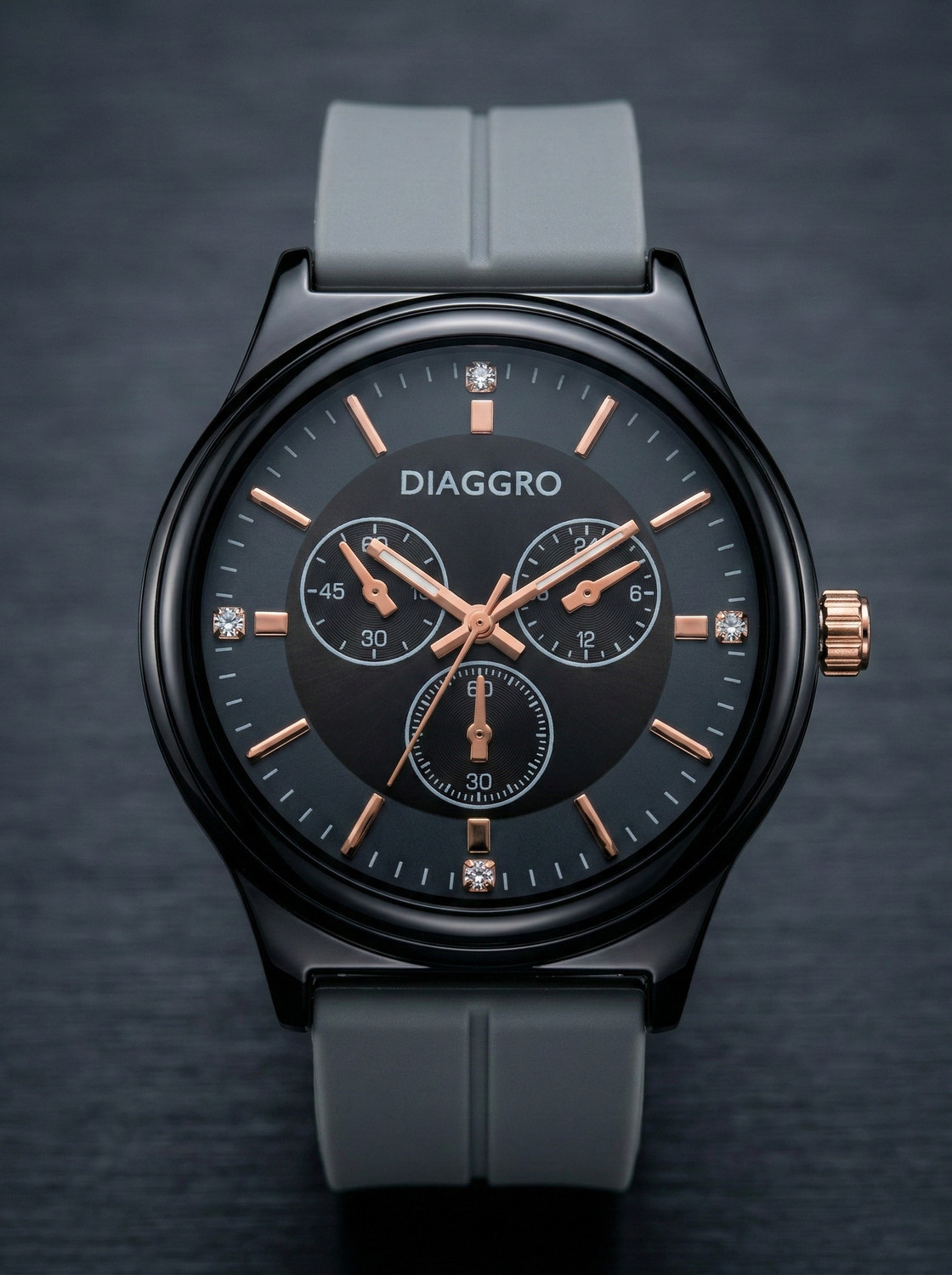 Image of Diaggro 6054GR Silicone Strap Black Analog Watch For Men Analog Watch - For Men