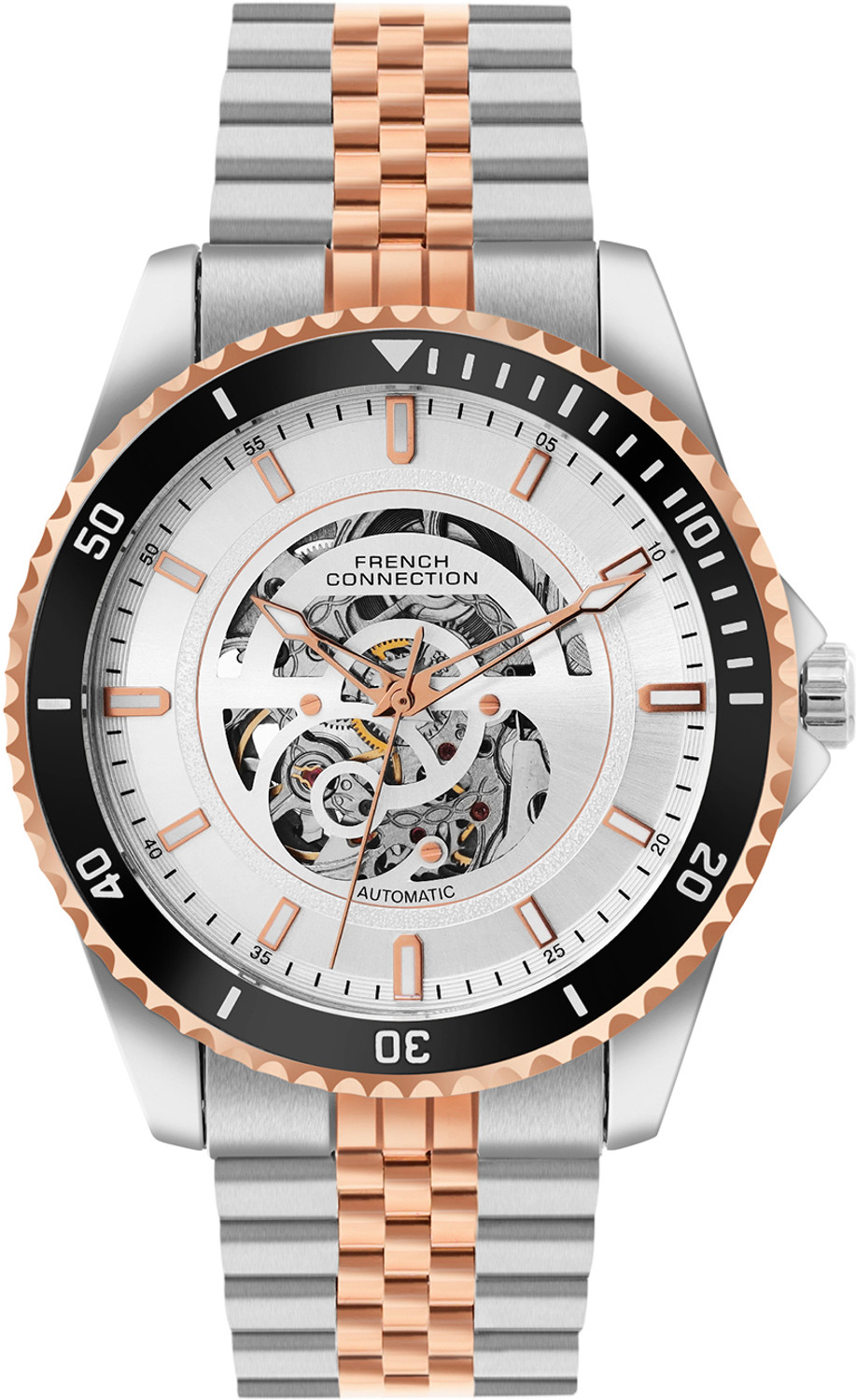 French Connection AETHER DRIVE Silver Round Dial | Automatic Watch for ...