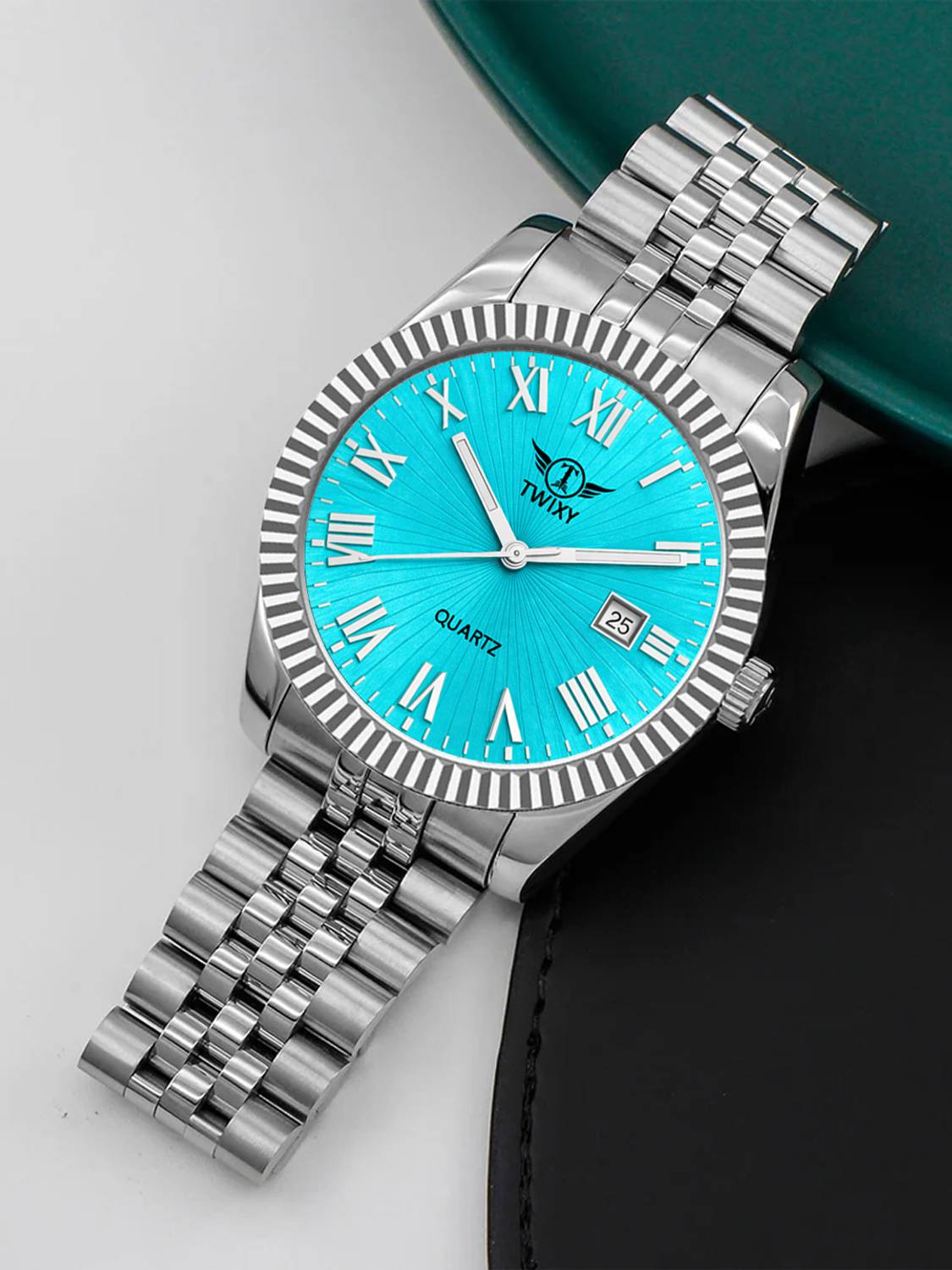 TWIXY TYW-20 Silver-Turkish Blue Watch - Image 5