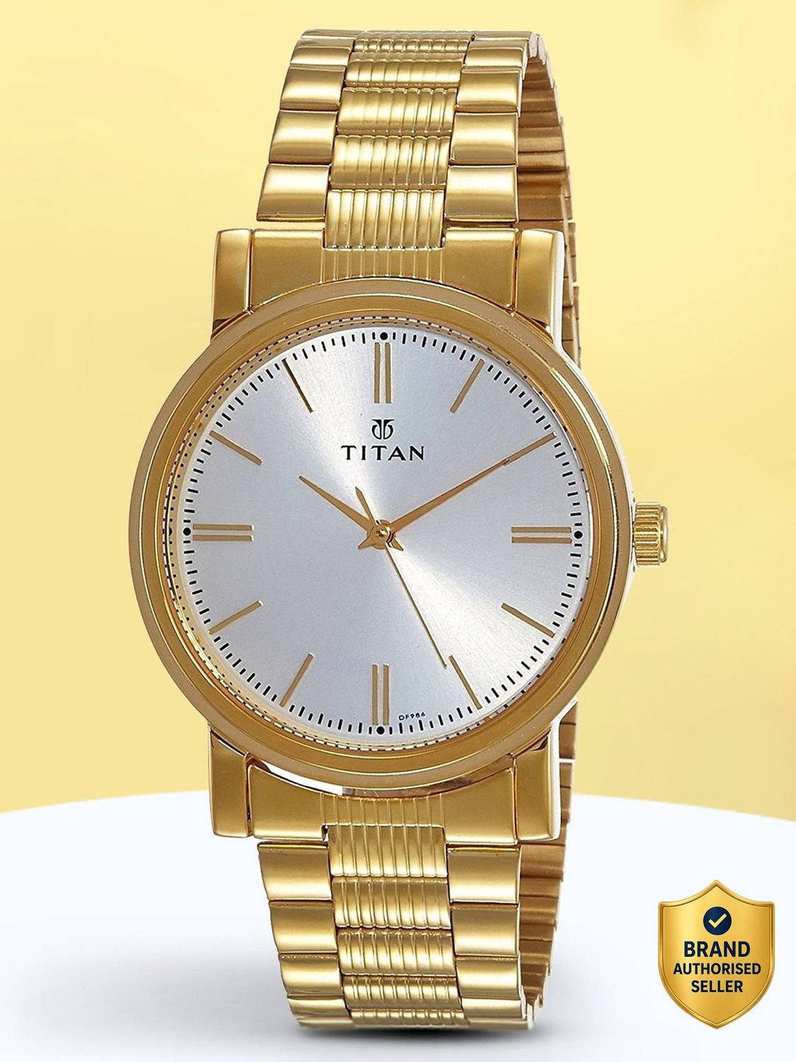 Titan Karishma White Dial Golden Stainless Steel Watch - Men - Image 1