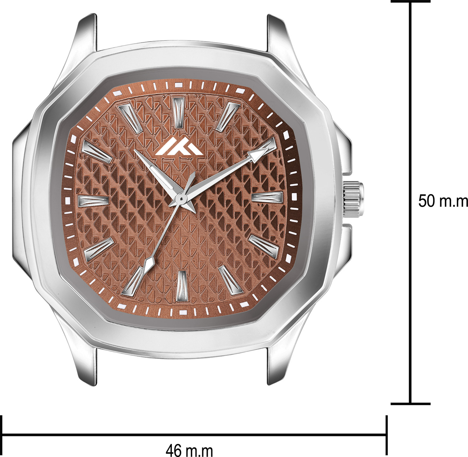 Image of Loretta LT-64 New Brown Silicone Strap Embossed Sqaure Dial Analog Watch - For Men