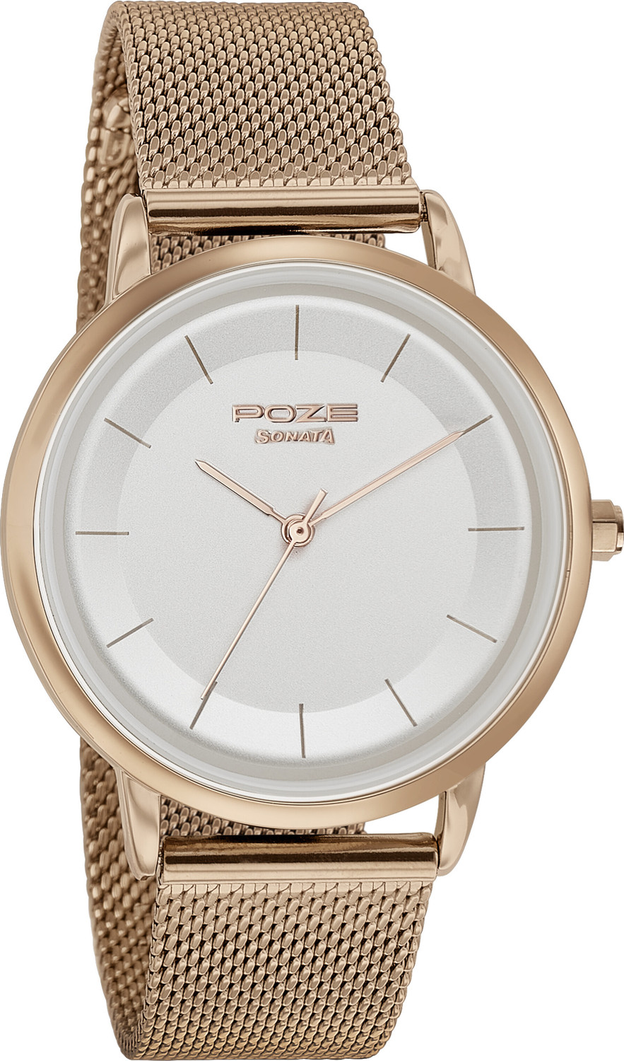 Image of SONATA Sonata Poze Grey Dial Rose Gold Mesh Strap Analog Watch - For Women
