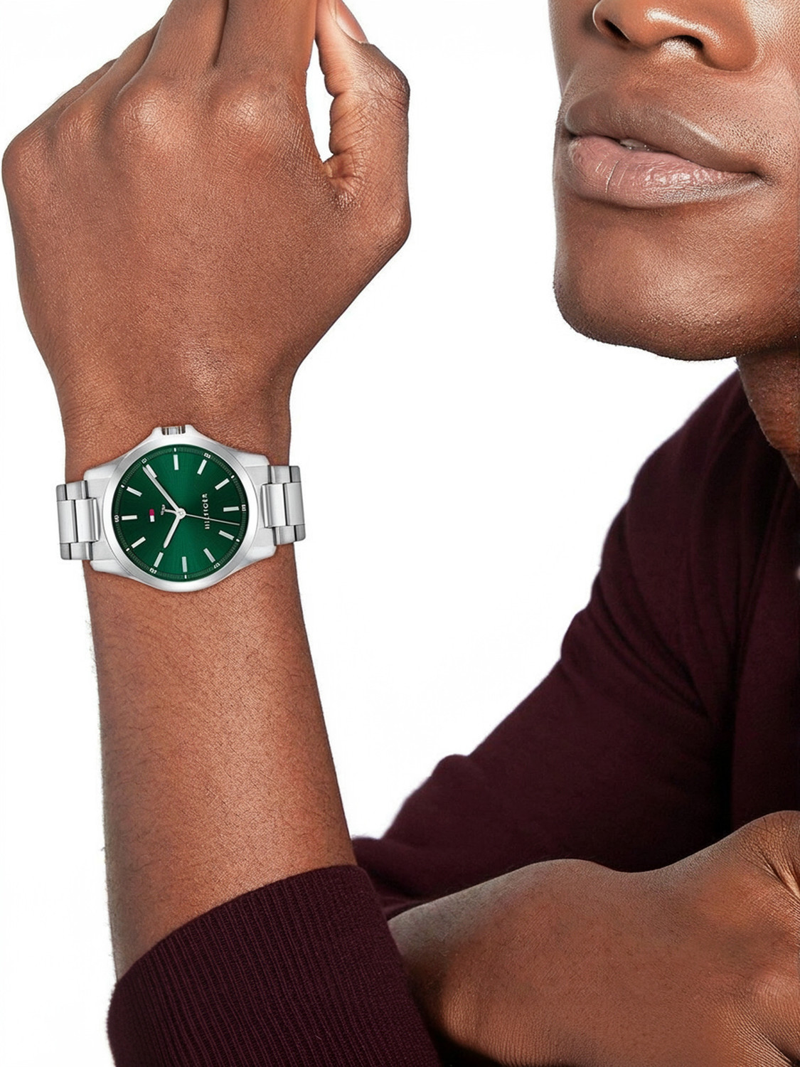 Image of TOMMY HILFIGER May'24 Market Tommy Hilfiger Quartz Green Round Dial Men's Watch / Analog Watch - For Men