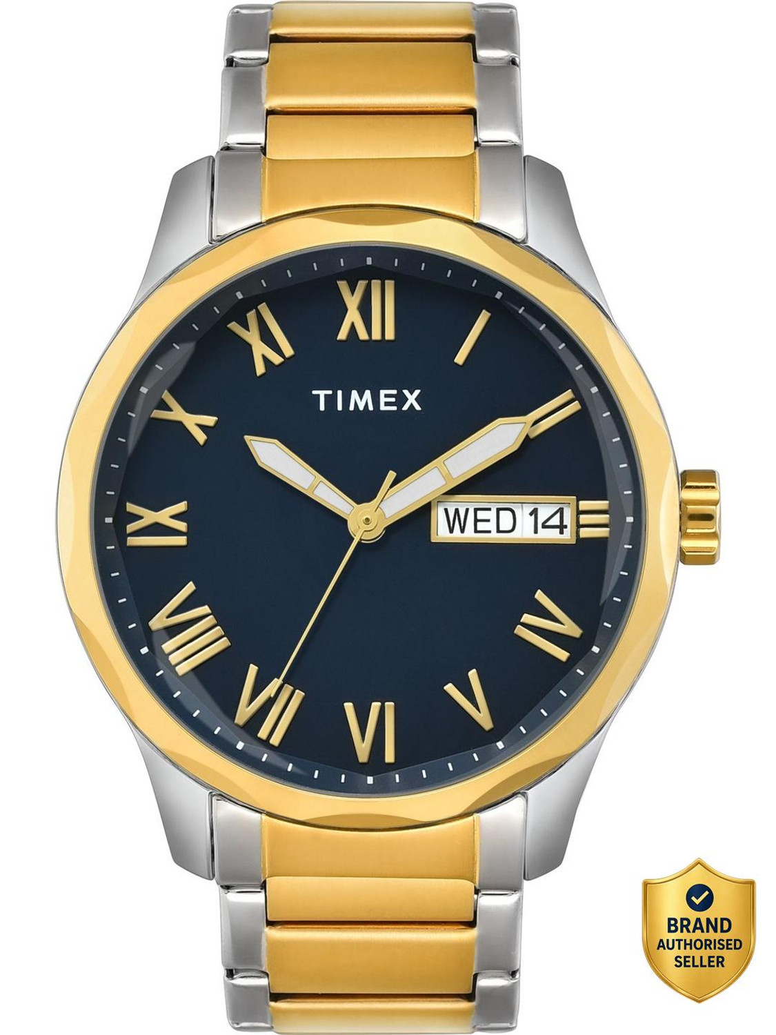 Image of TIMEX Signio Round 44mm Blue Dial Analog Watch - For Men