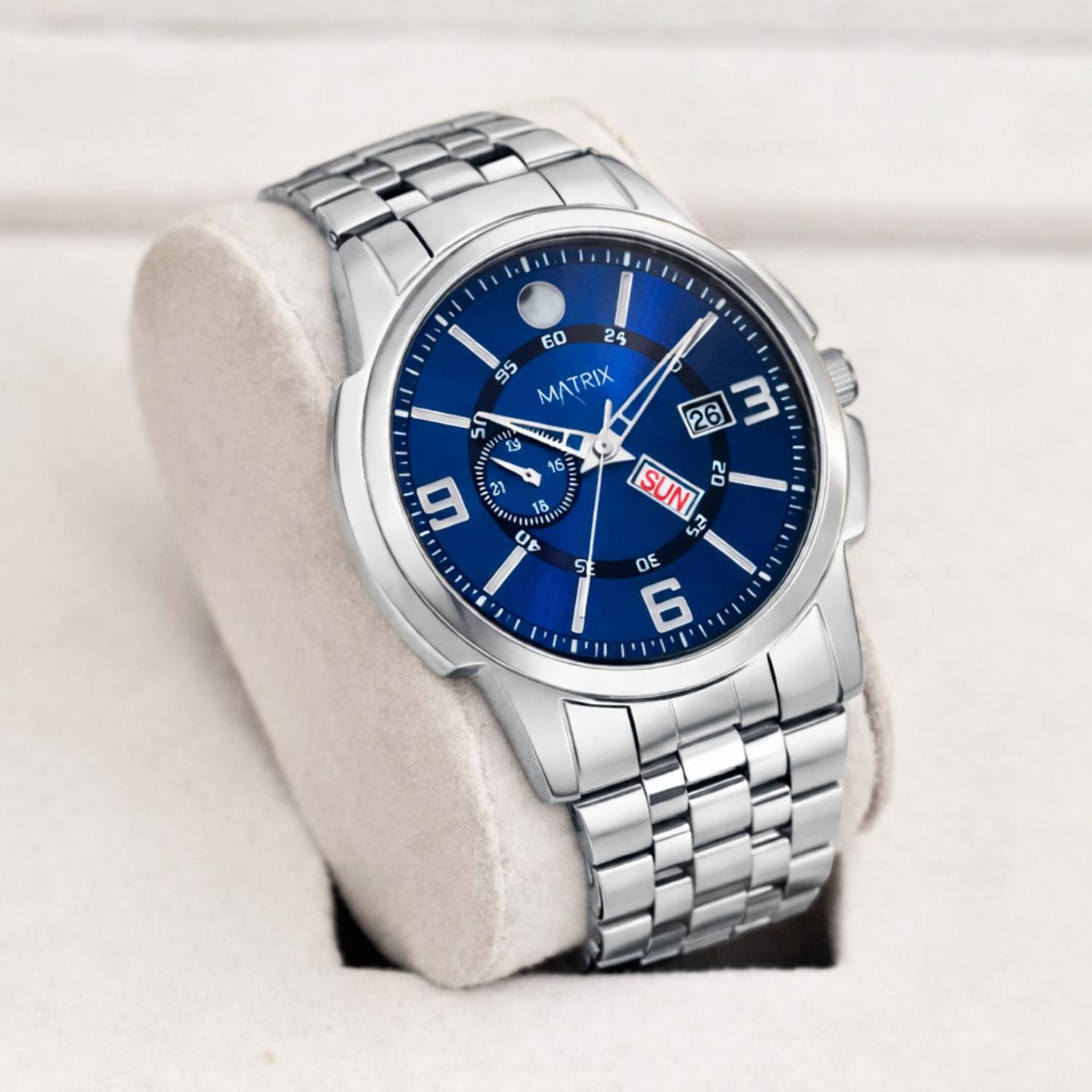 MATRIX DD-114-BL Blue Day & Date Steel Analog Watch - For Men & Women