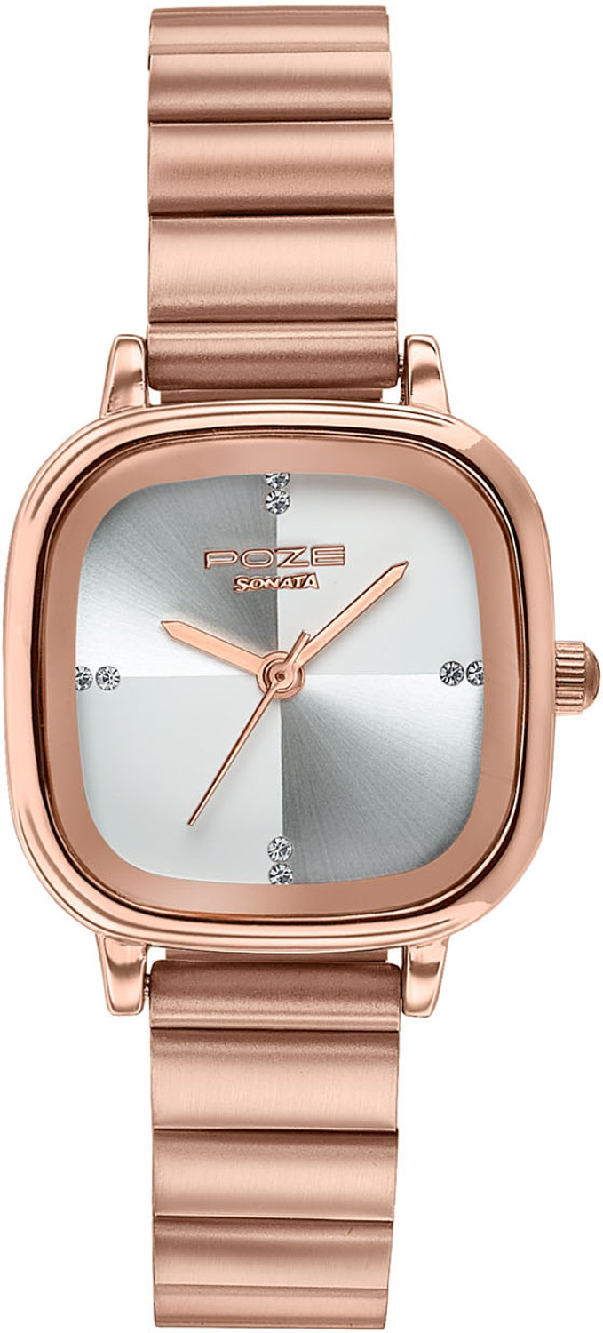Image of SONATA Poze Drop 9.1 Poze 9 Quartz White Dial IPG Strap Analog Watch - For Women