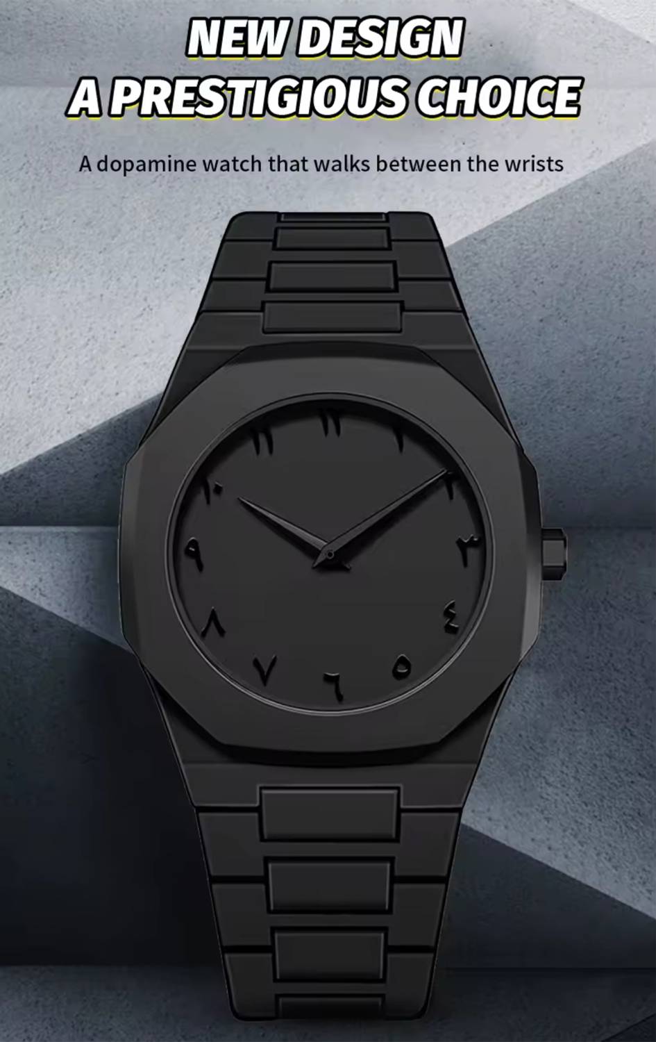 MiniMalist Arabic Numbers Dial All Black Fashion Watch - Image 2