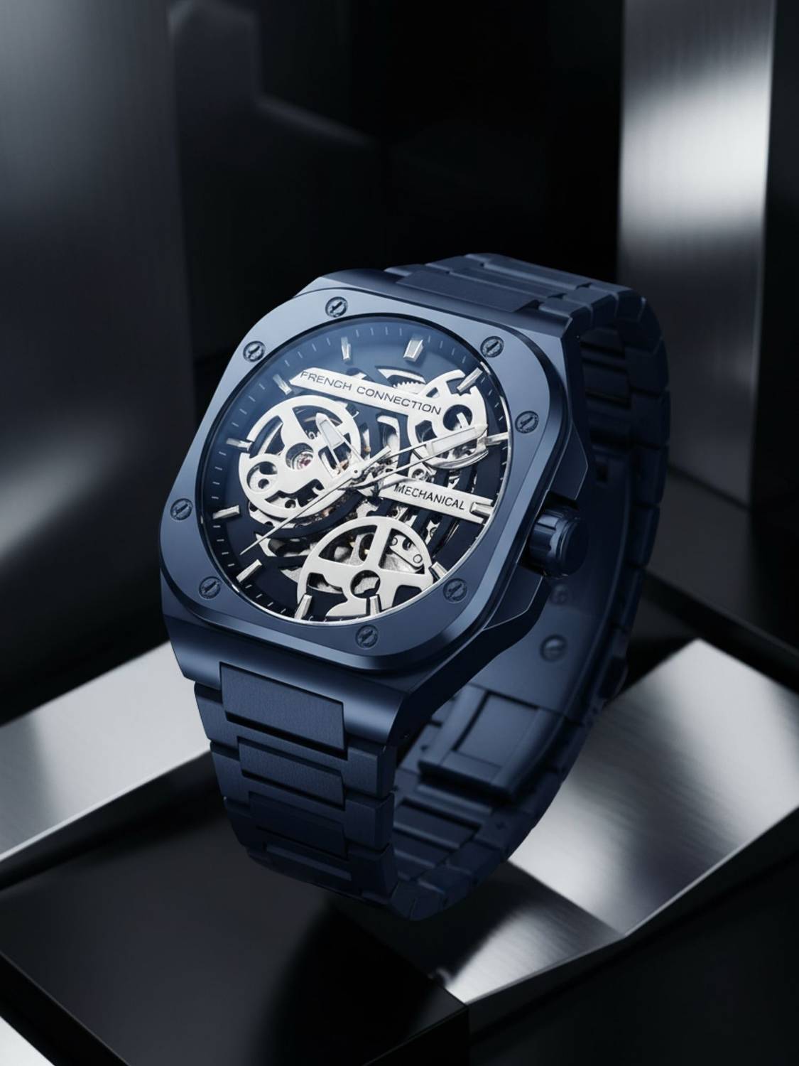 French Connection FCA15UM Blue Textured Dial | Automatic Watch For