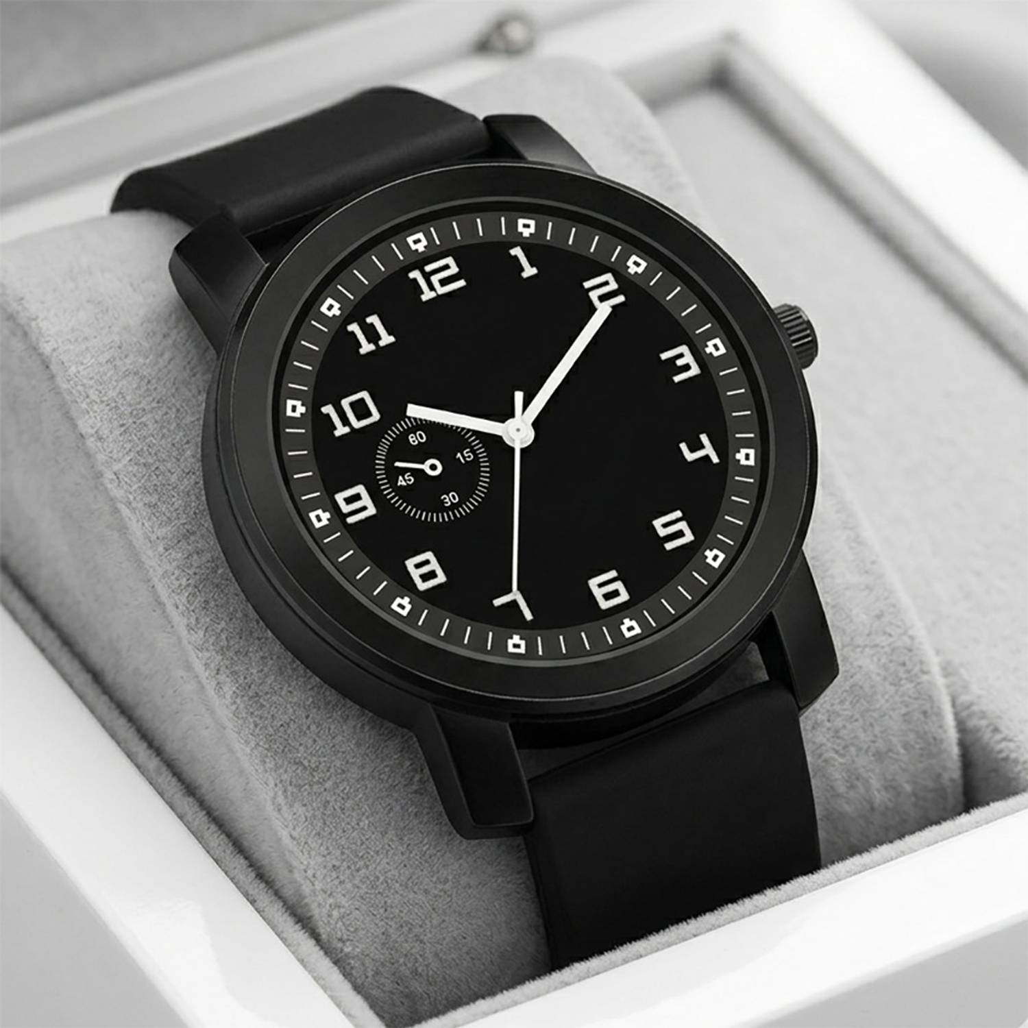 Praizy Times Black Silicon Strap Watch
