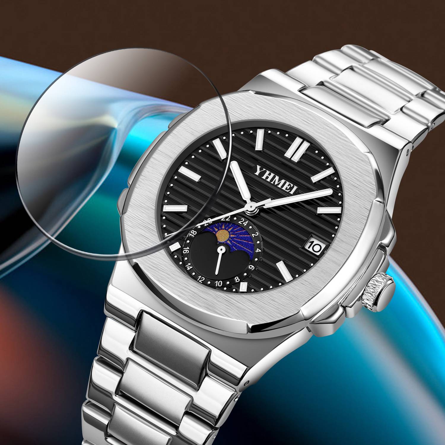 YHMEI YH8220 Black Chronograph Watch - Image 5