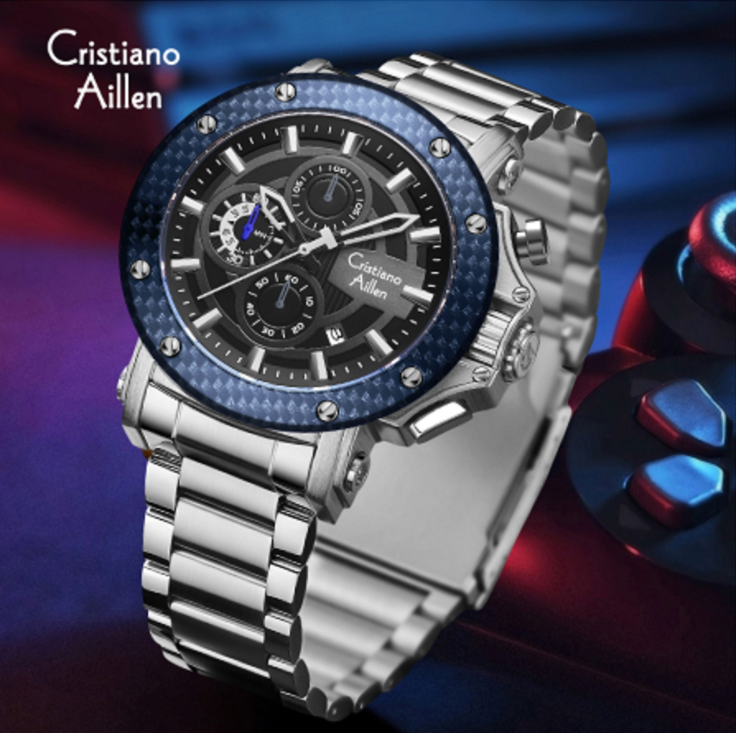 Image of Cristiano Aillen CA-9842 Multifunction Business & Sports Watch with Date - Model CA-9842 Analog Watch - For Men