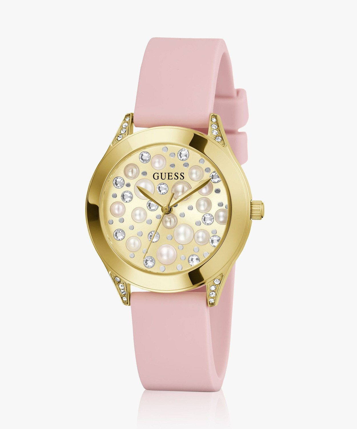 Image of GUESS Champagne Dial Analog Watch - For Women