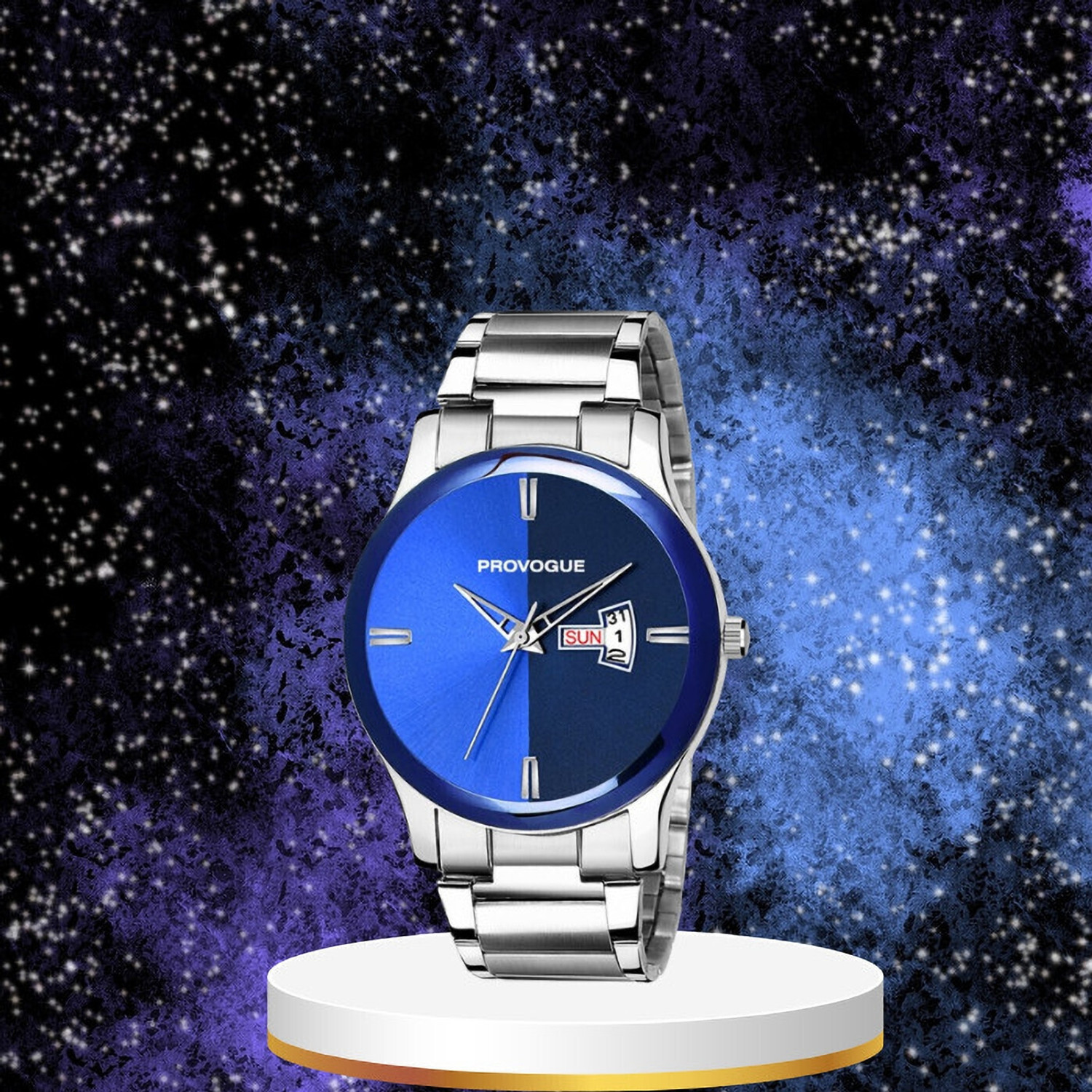 Image of PROVOGUE PRVG-NB602 Day and Date Blue Mens Watch|Brand-Branded Wrist & Hands Watch|For Boys & Mens| Analog Watch - For Men