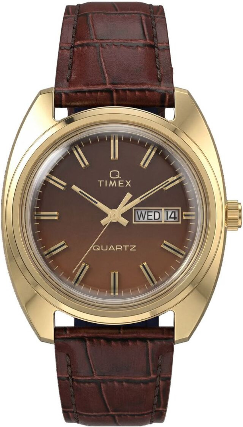 Image of TIMEX Q Round 37mm Brown Dial Analog Watch - For Men TW2Y87200UJ