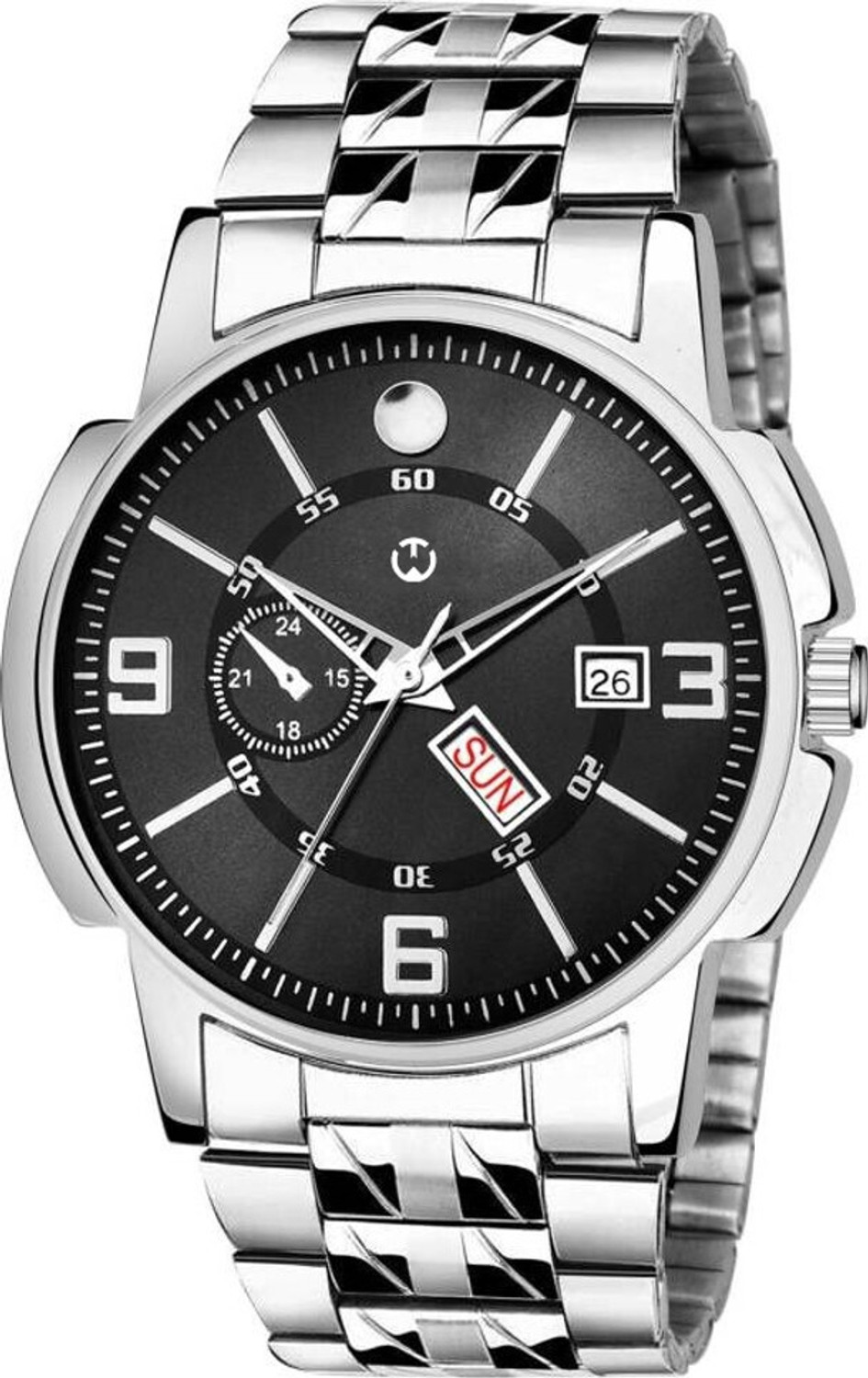 Image of WIZARD TIMES EH-226-BK 226-Black Day and Date Analog Watch - For Men EH-226-BK Analog Watch - For Men