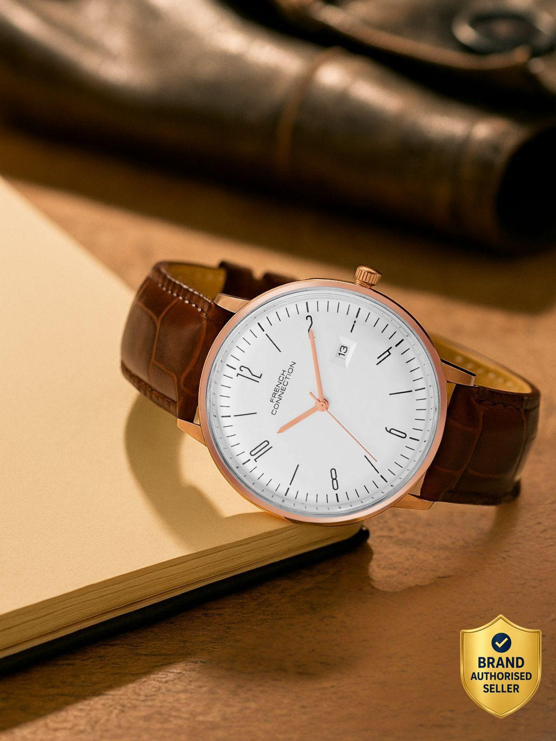 Image of French Connection Silver Sunray Dial | Analog Watch For Men's | FCN0163BRL Analog Watch - For Men