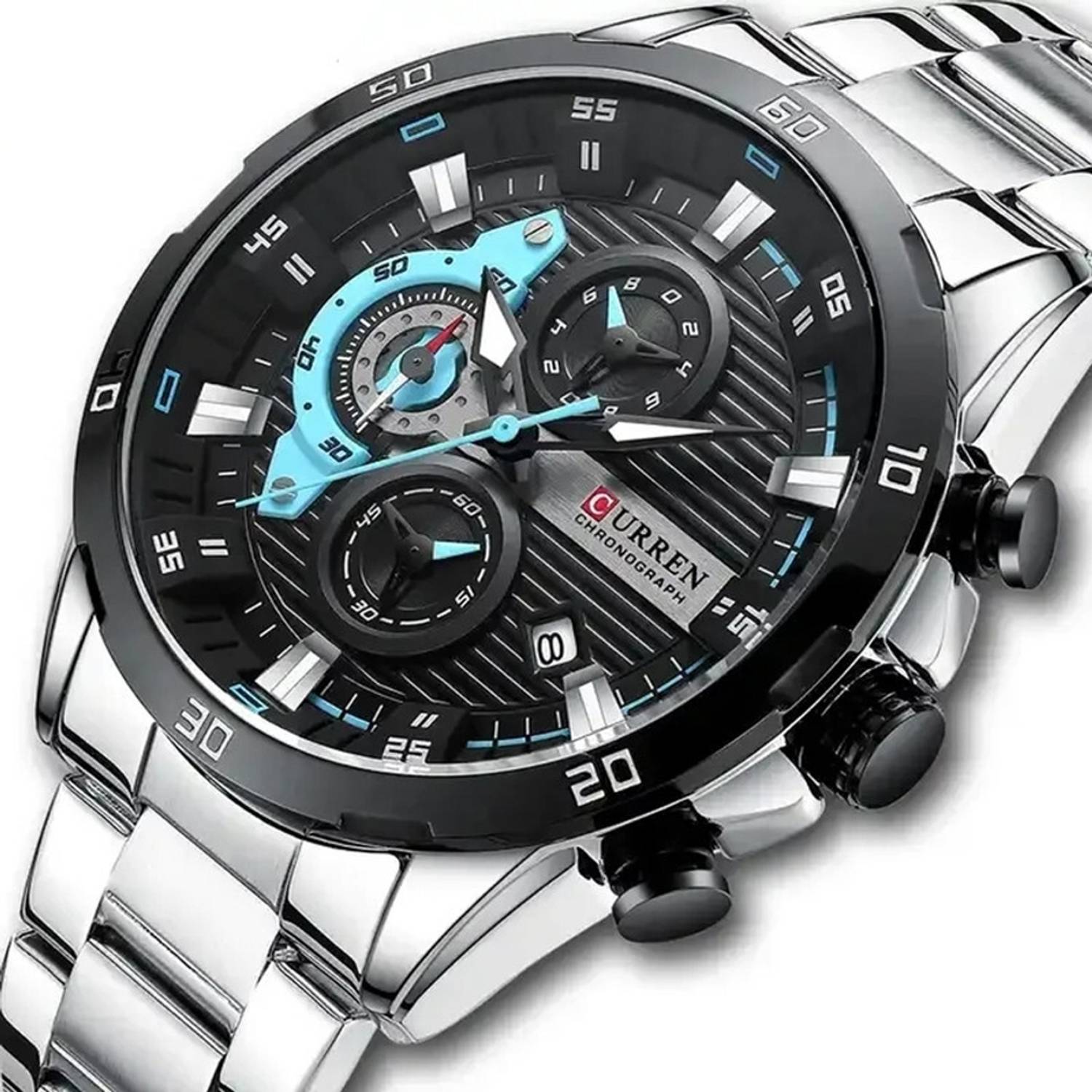 Curren CR-8402 Silver Black Men’s Watch - Image 2