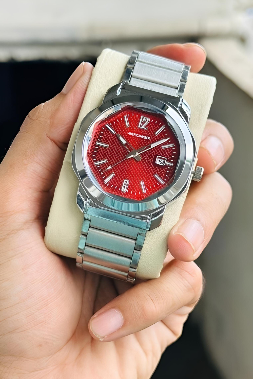 Image of AMERICANVIBER AVM0033 Bumblebee Edition Hexa Case Watch | Date Display | Adjustable Lock Analog Watch - For Men