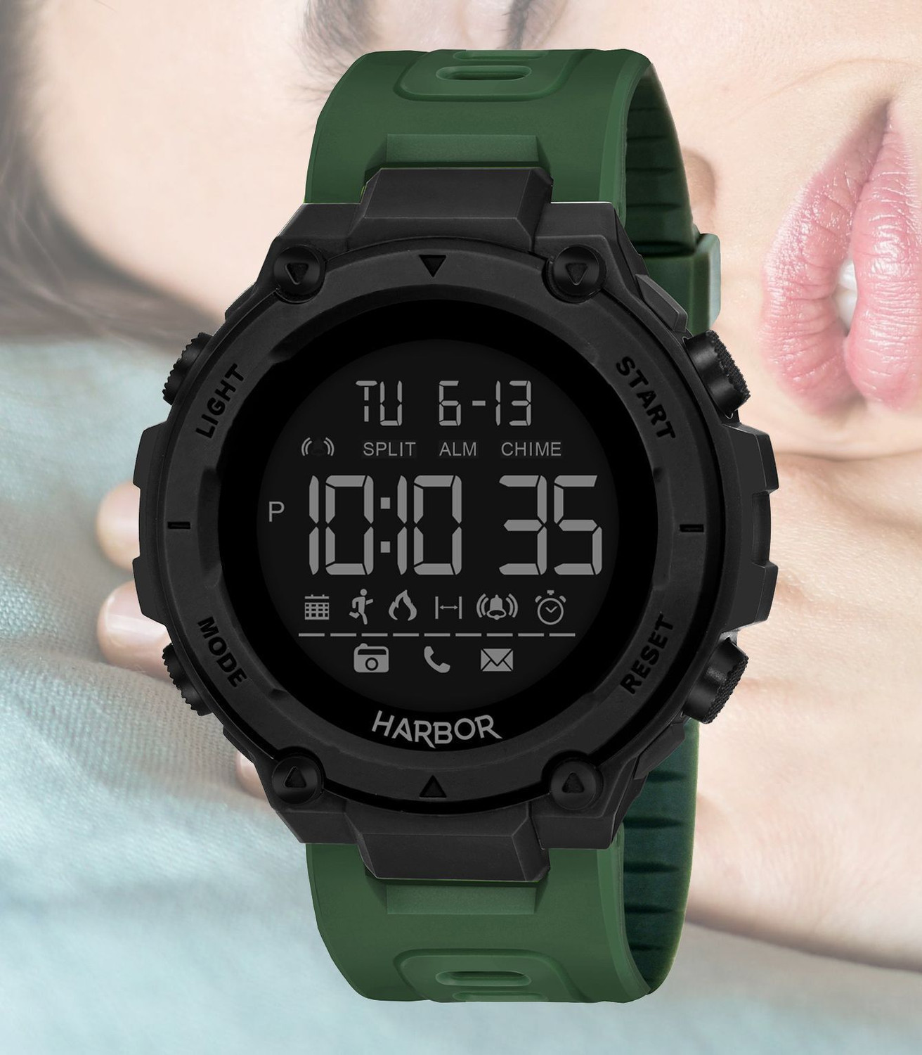 Image of Harbor EF 9098 Green Dynamic Adventure Watches Digital Watch - For Men
