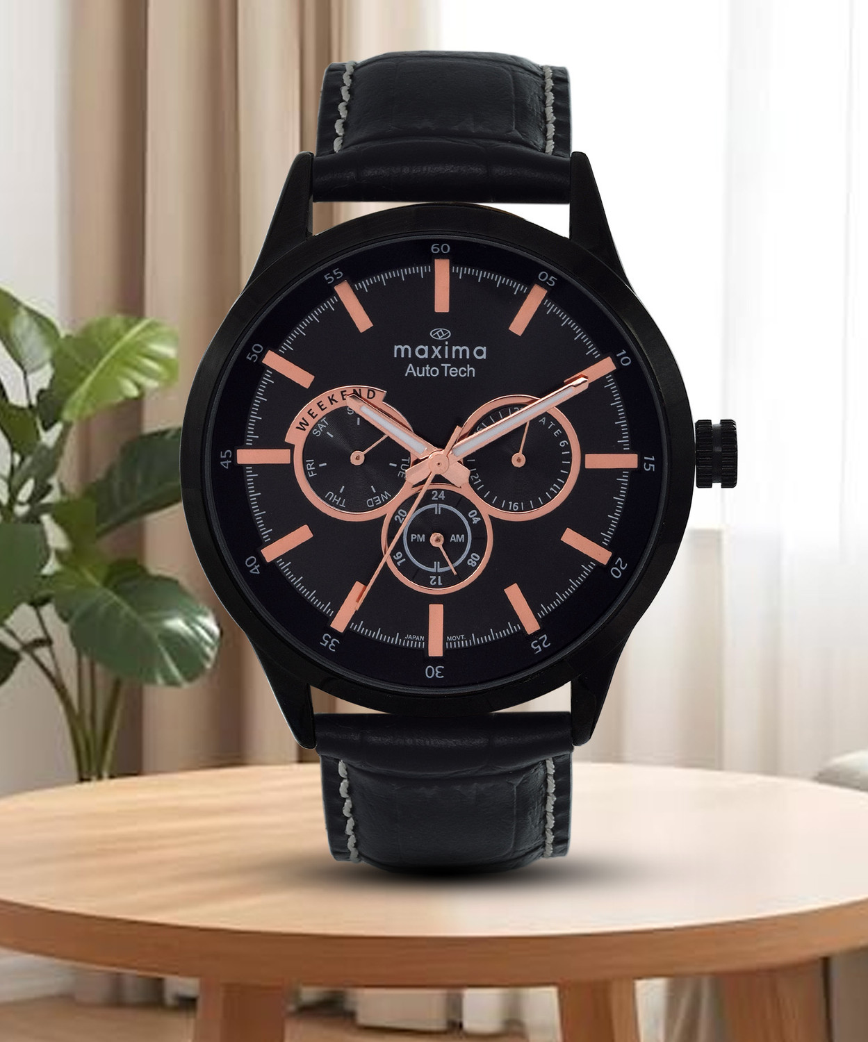Image of MAXIMA Auto Tech Collection Auto Tech Collection Multifunction Black Dial Analog Watch - For Men