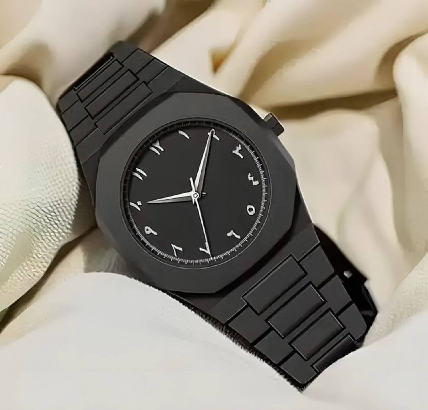 Resten Arabic Numeral Matte Black Luxury Watch - White - Image 4
