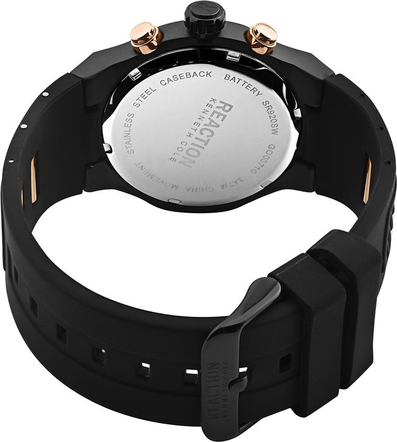 Image of Kenneth Cole Reaction Chronograph Black Dial Watch For Men's - KRWGO0071002 Analog Watch - For Men