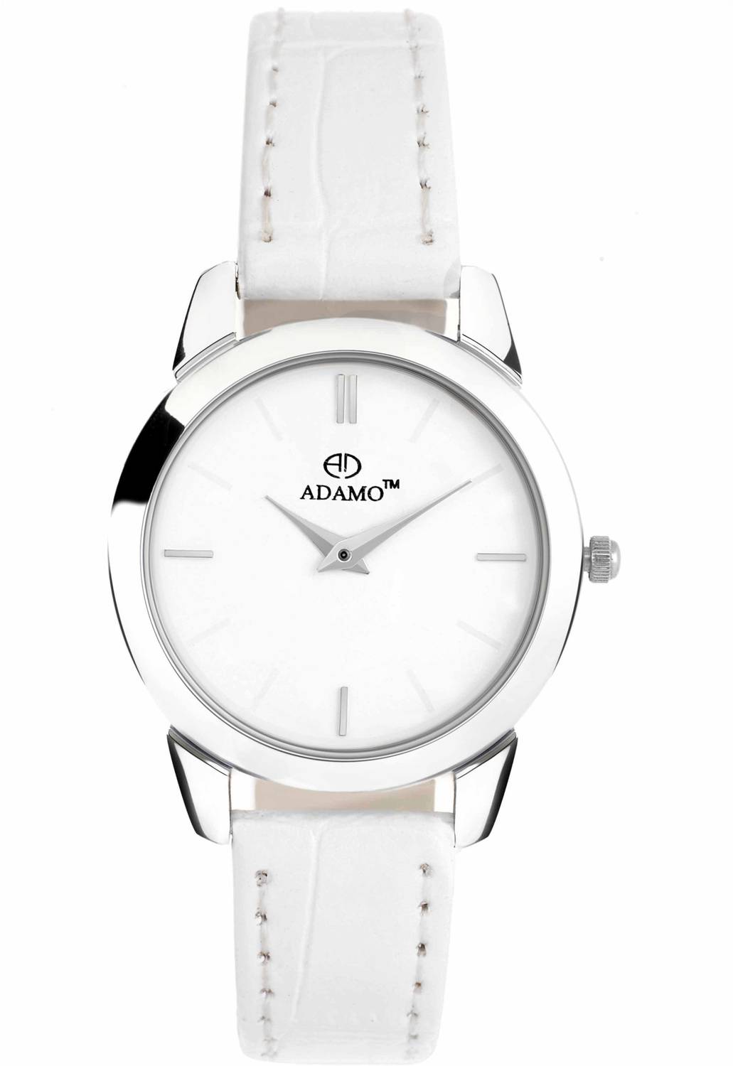 ADAMO Adamo Slim White Dial Round Shaped with Synthetic Leather Strap Premium Analog Watch - For Women