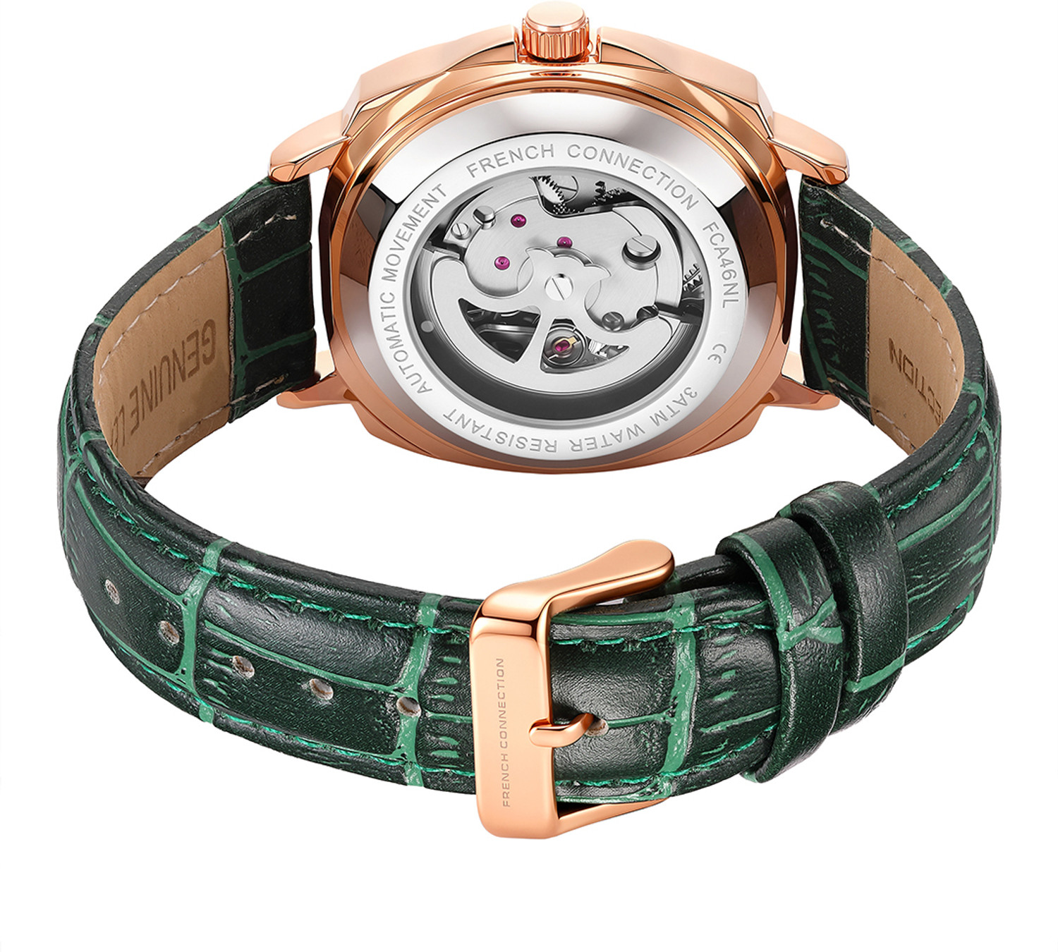 Image of French Connection FCA46NL Green Sunray Round Dial Automatic Analog Watch - For Men