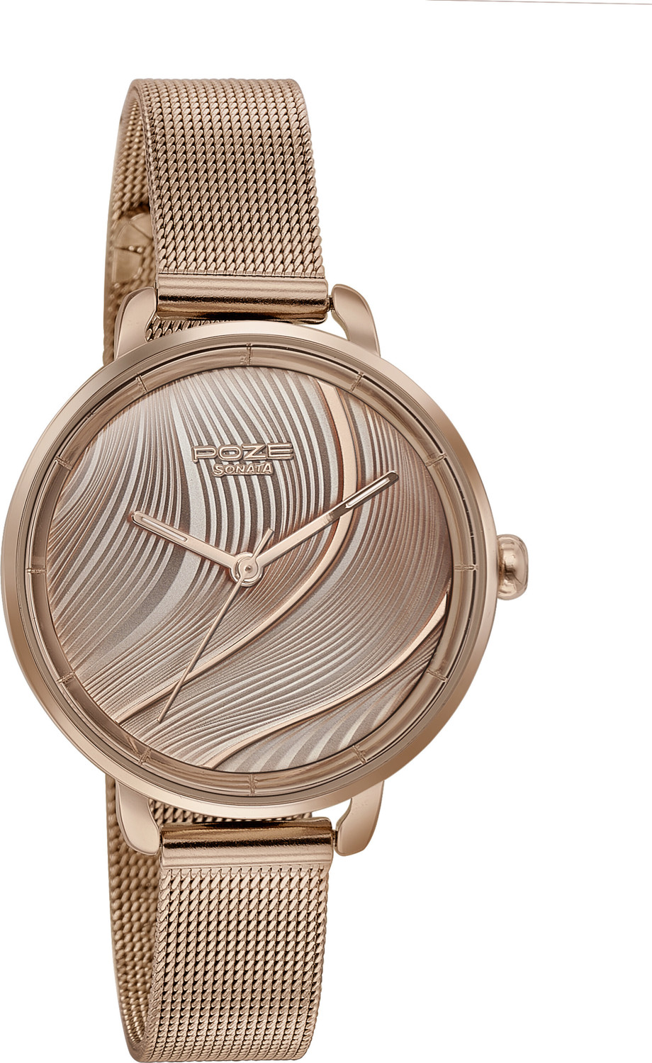 Image of SONATA Poze Rose Gold Strap with Rose Gold Dial Analog Watch - For Women