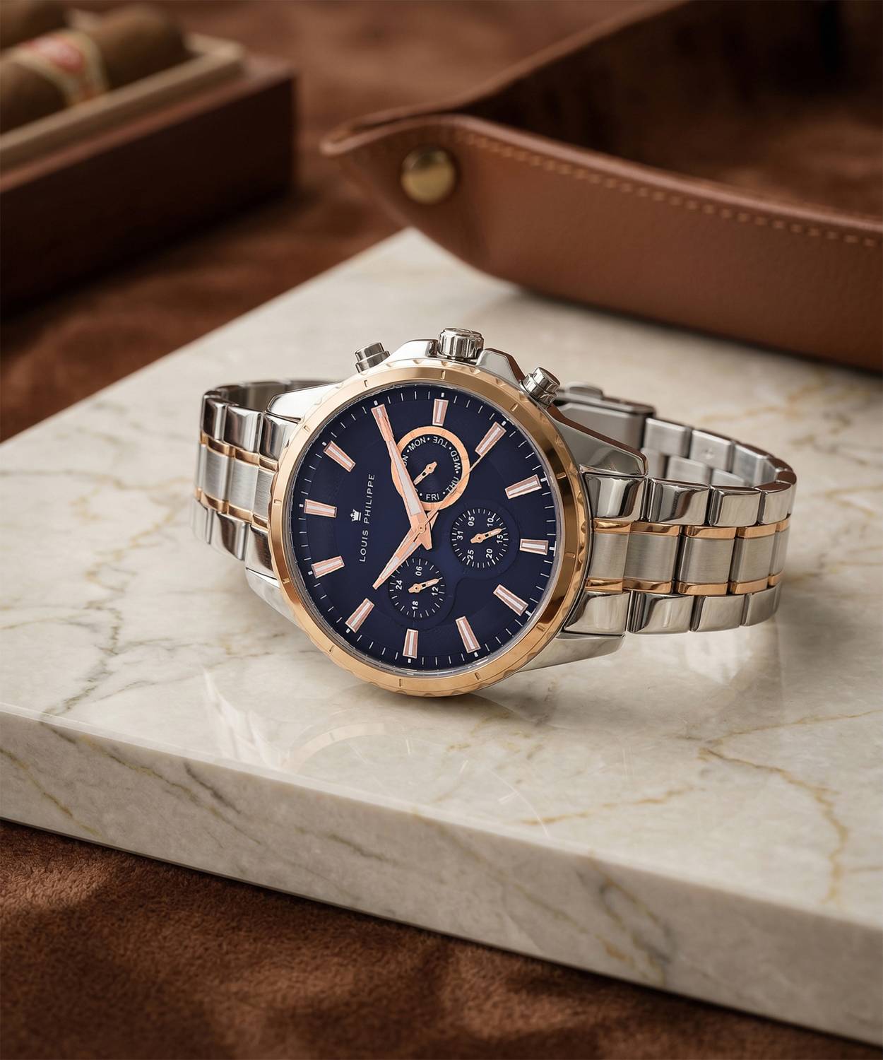 Louis Philippe Blue Dial Analog Watch - Men - Image 2