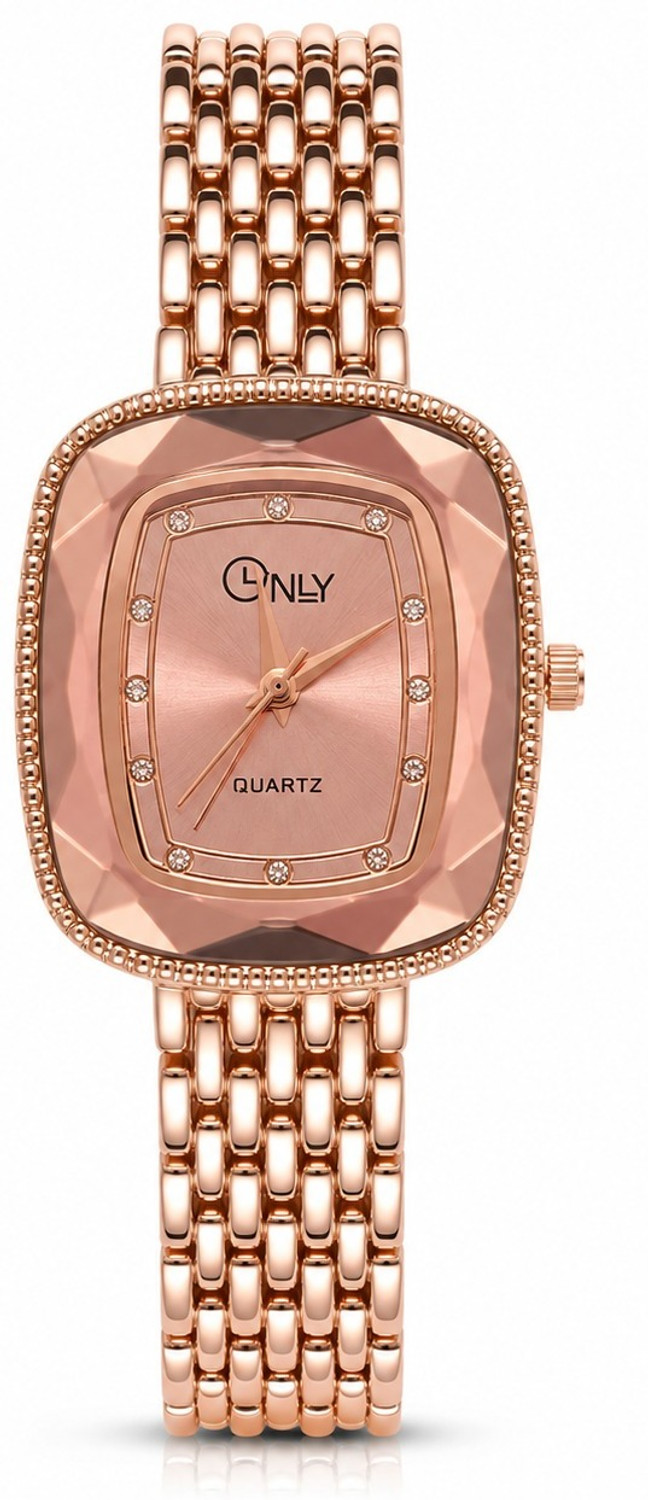Image of Jinzo Luxury Elegant Square Dial Quartz Watch with Stylish Metal Bracelet Classic Analog Watch - For Women