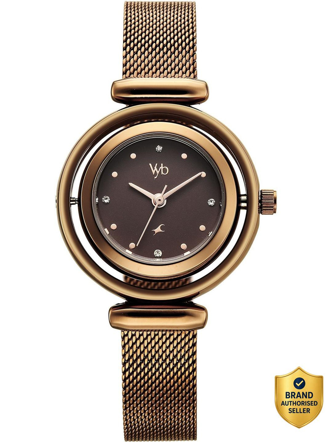 Image of Fastrack Vyb Celeste Manifester Quartz Silver Dial Steel Stainless Steel Strap Analog Watch - For Women