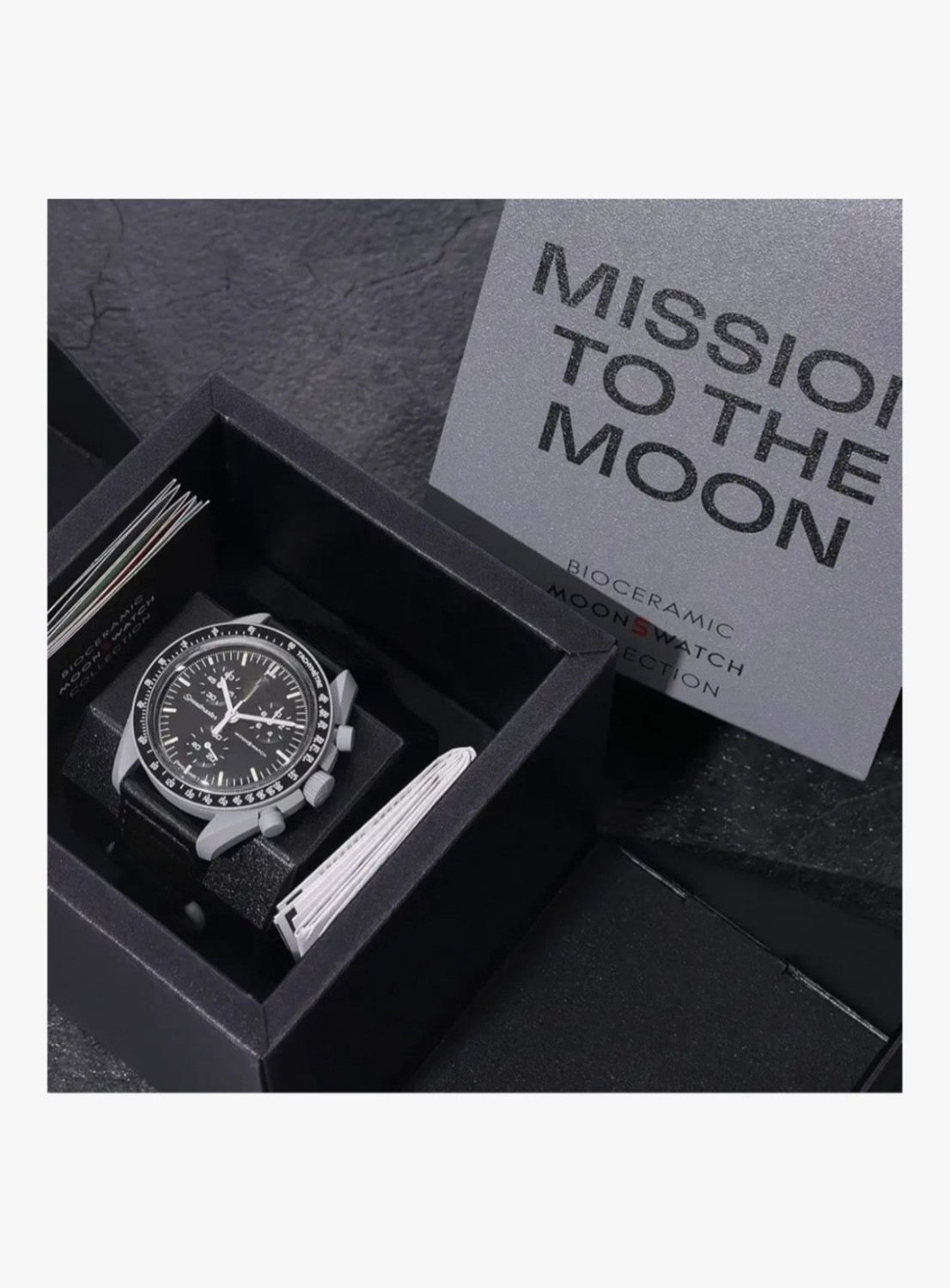 Image of Fiveyearwarrant Mission moon swomega5 Missions Analog Watch - For Men