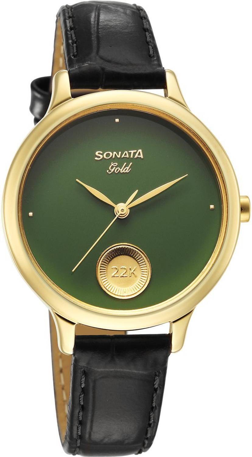 Sonata Gold AT 2026 Green Dial Analog Watch - Image 2