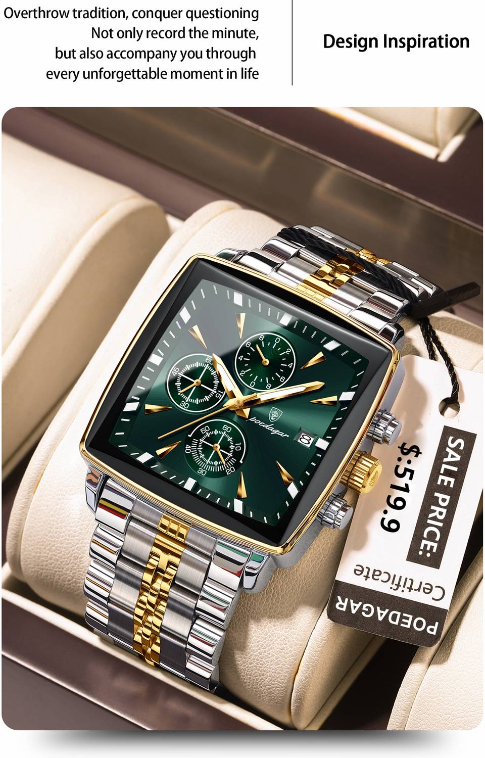 POEDAGAR PD866G-D Silver Analog Watch - Men - Image 5