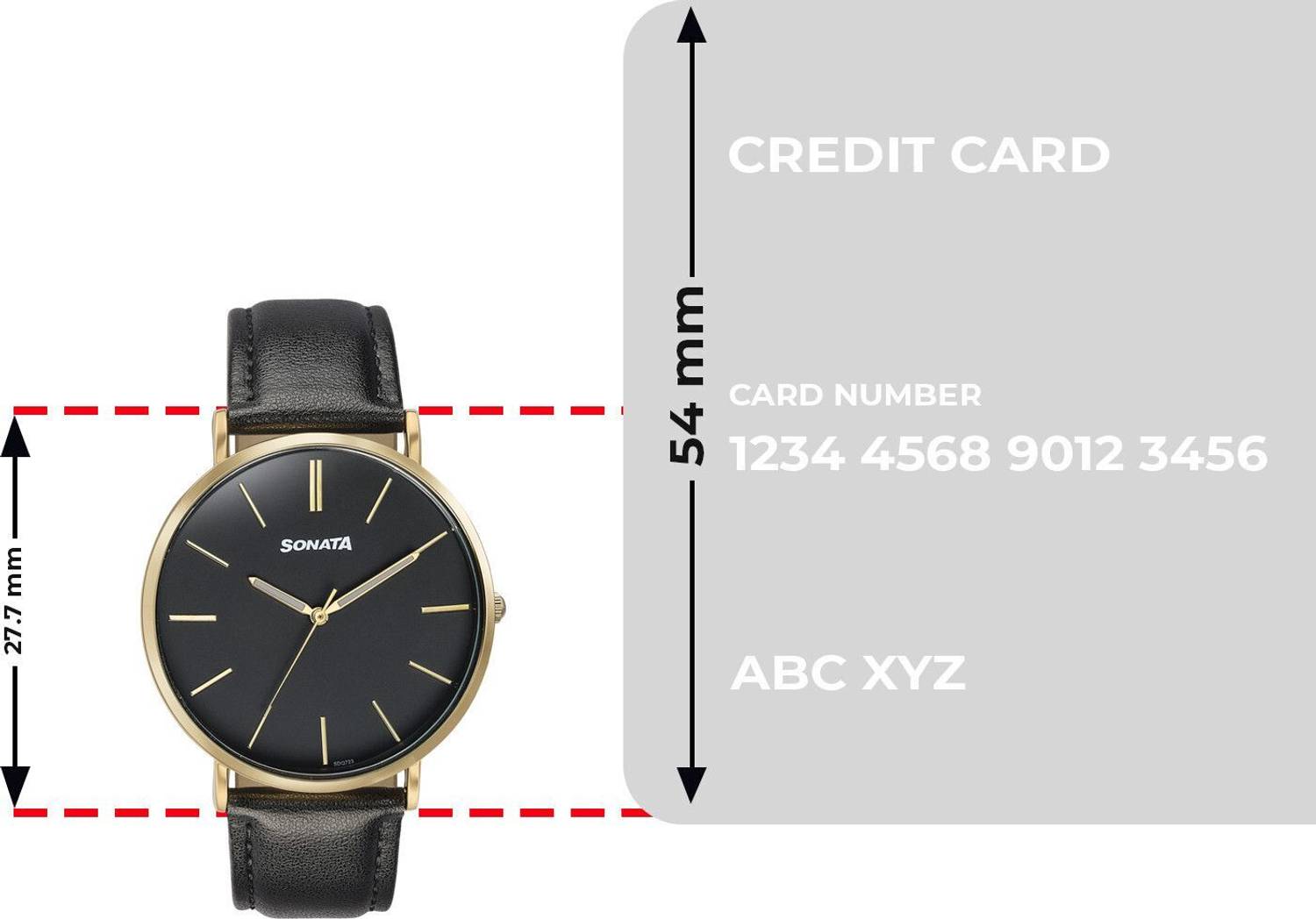 SONATA Black Dial Black Leather Strap Analog Watch - Image 4