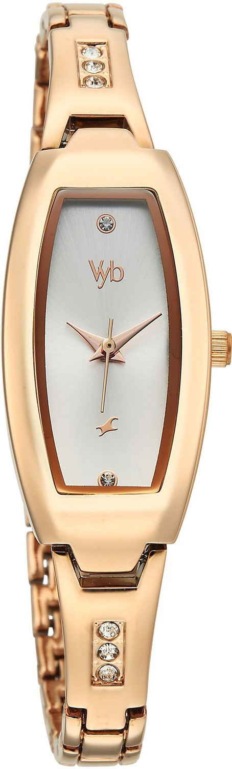 Image of Fastrack Vyb Manifester Manifester Quartz Silver Dial Steel Stainless Steel Strap Analog Watch - For Women