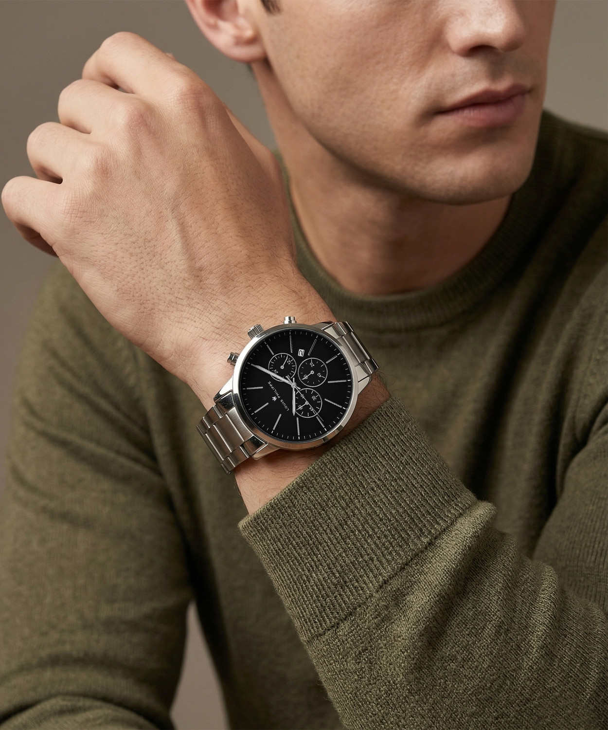 Image of Louis Philippe Chronograph Black Dial Analog Watch Analog Watch - For Men