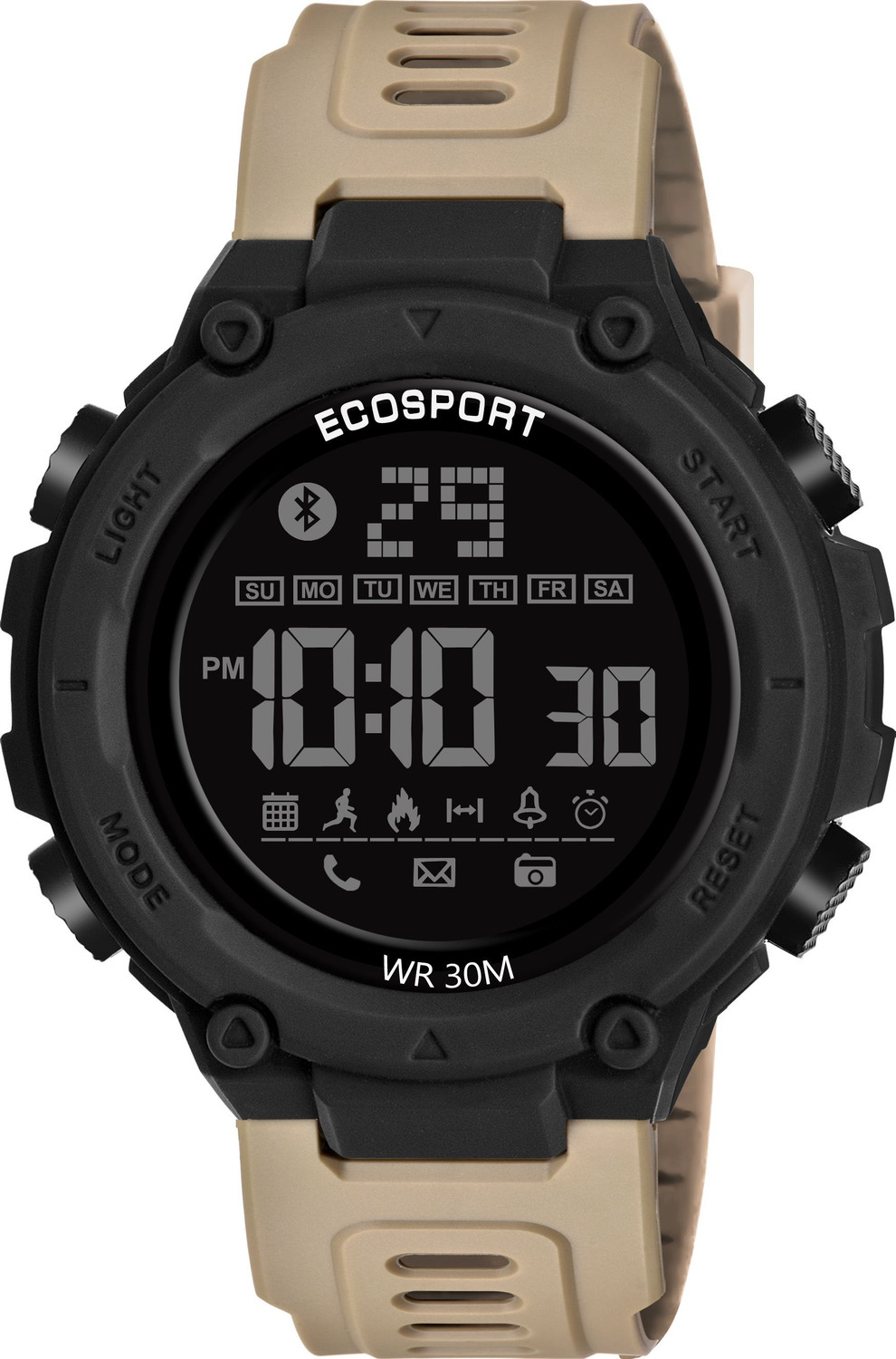 Image of M7 By Metronaut Stylish Stylish Matte Black Dial With Khaki Strap with Backlight & Alarm Sports Digital Watch - For Men