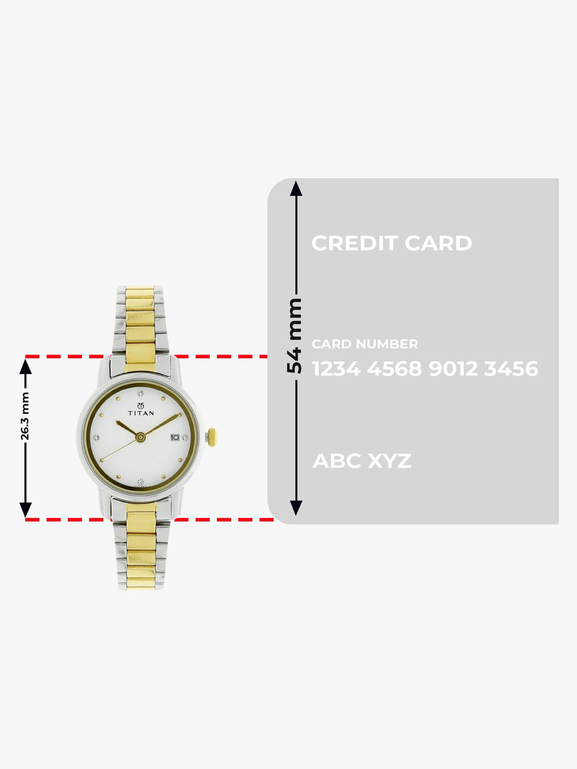Image of Titan Titan Karishma White Dial Silver & Gold Stainless Steel Strap Analog Watch - For Women