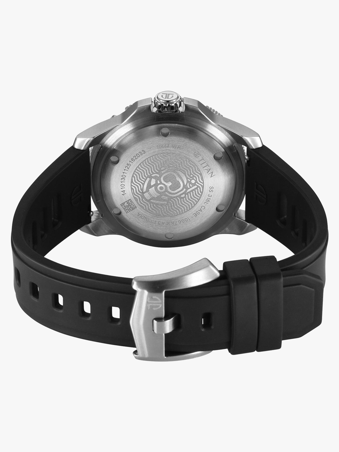 Image of Titan Titan Zero Hour Diver's 100m Titan Zero Hour Diver's 100m with Black Dial Black FKM Strap Analog Watch - For Men