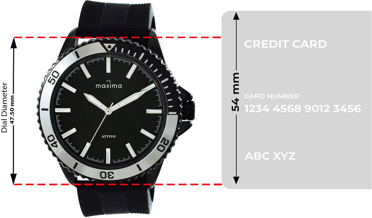Image of MAXIMA Attivo Collection Attivo Black Analog Watch - For Men