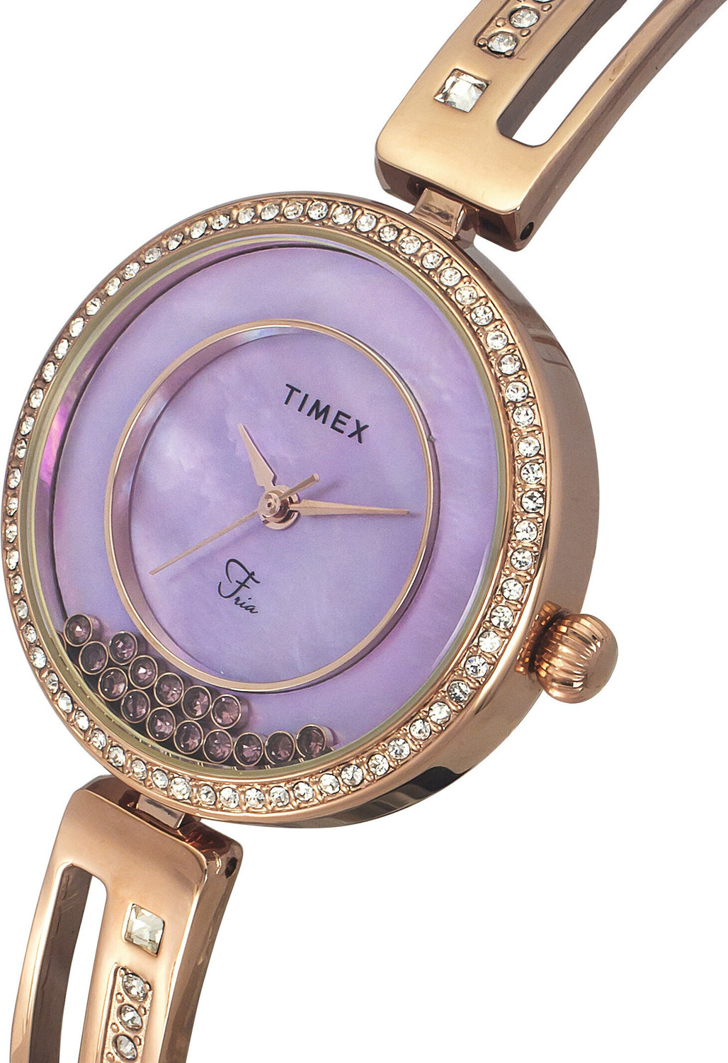 Image of TIMEX Casual Watch Fria Round 32mm Purple Dial Analog Watch - For Women
