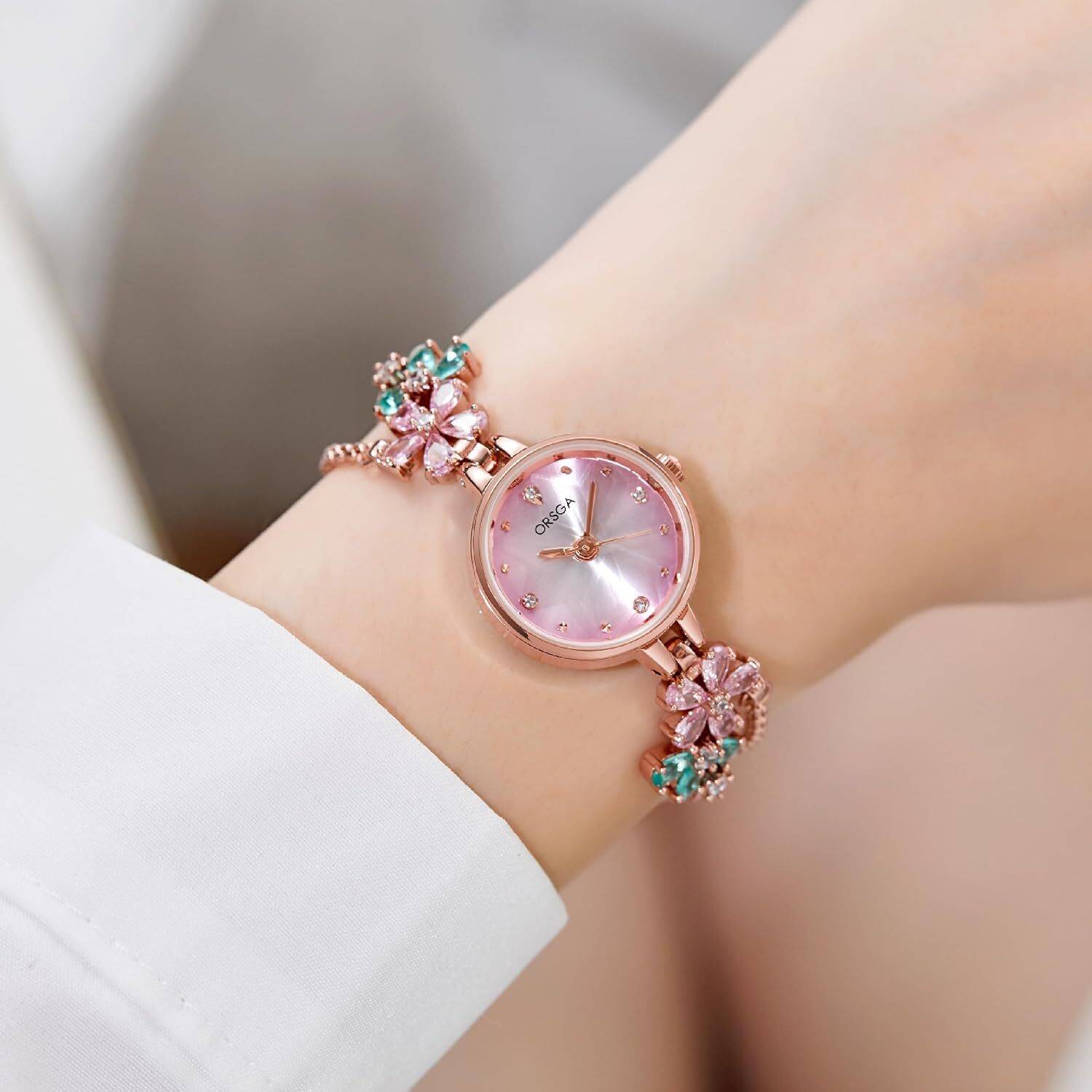 ORSGA Fleur Bracelet Watch ORSGA Women FLEUR Pink Green Dial