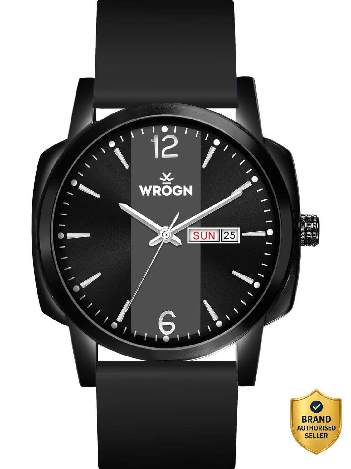 Image of WROGN WR-6604-Black Day and Date Display Analog Watch - For Men