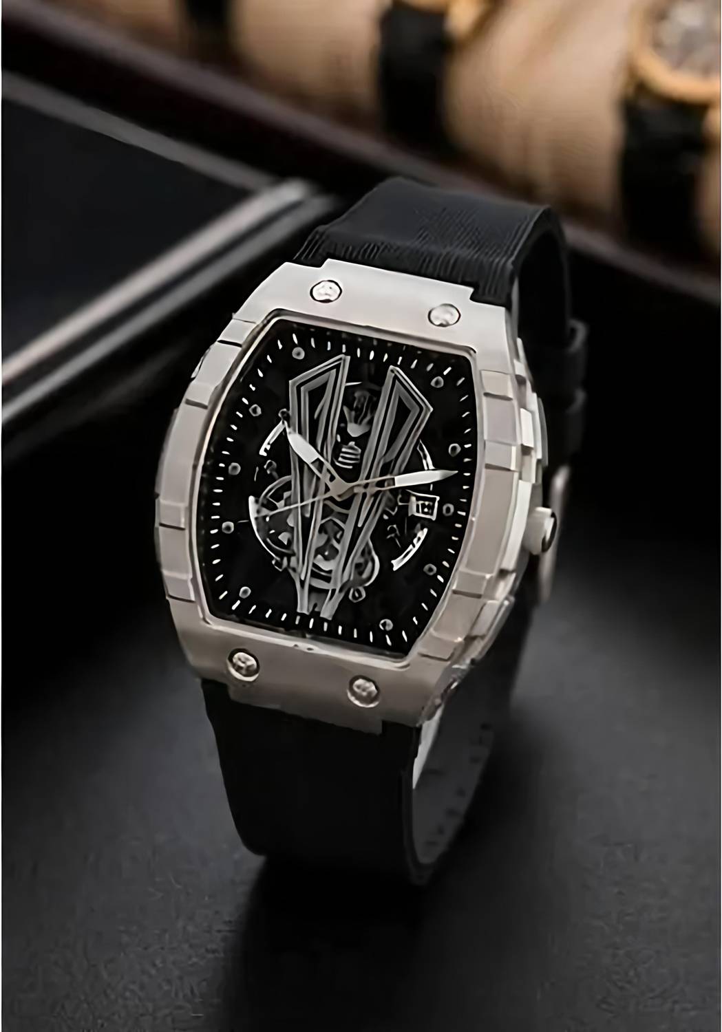 Umesh Men's Black Silicone Strap Watch - Image 1
